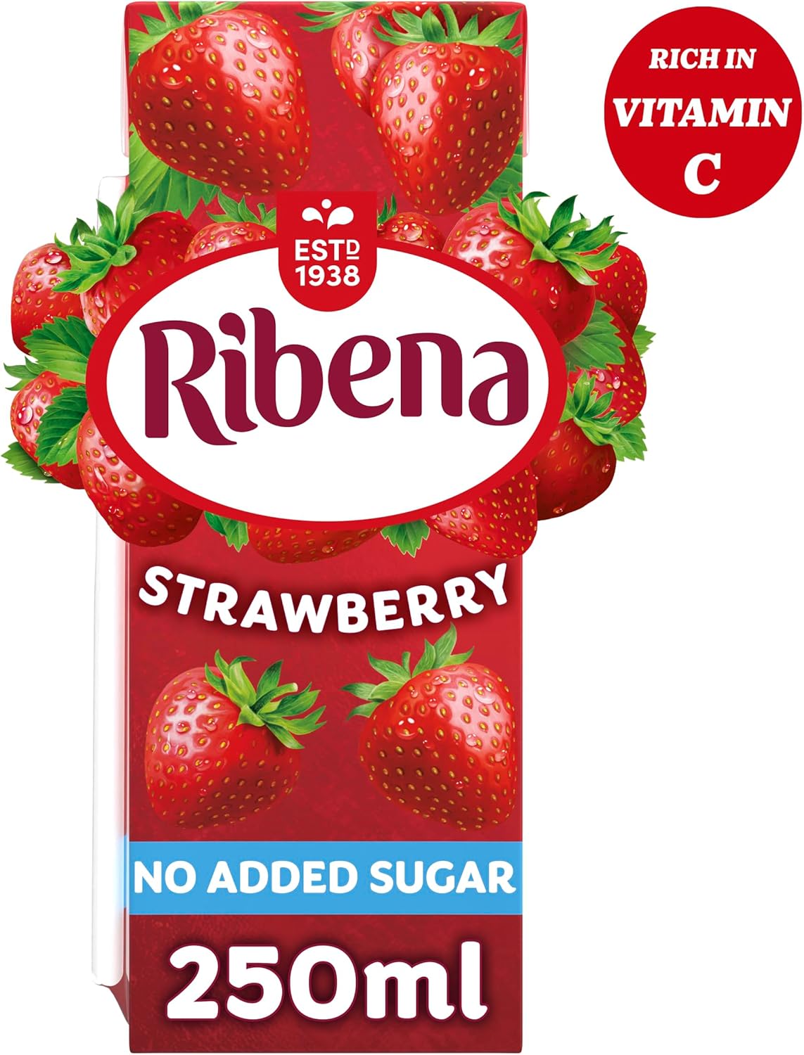 Ribena - Strawberry No Added Sugar Juice Drink Multipack 6x 250ml 3