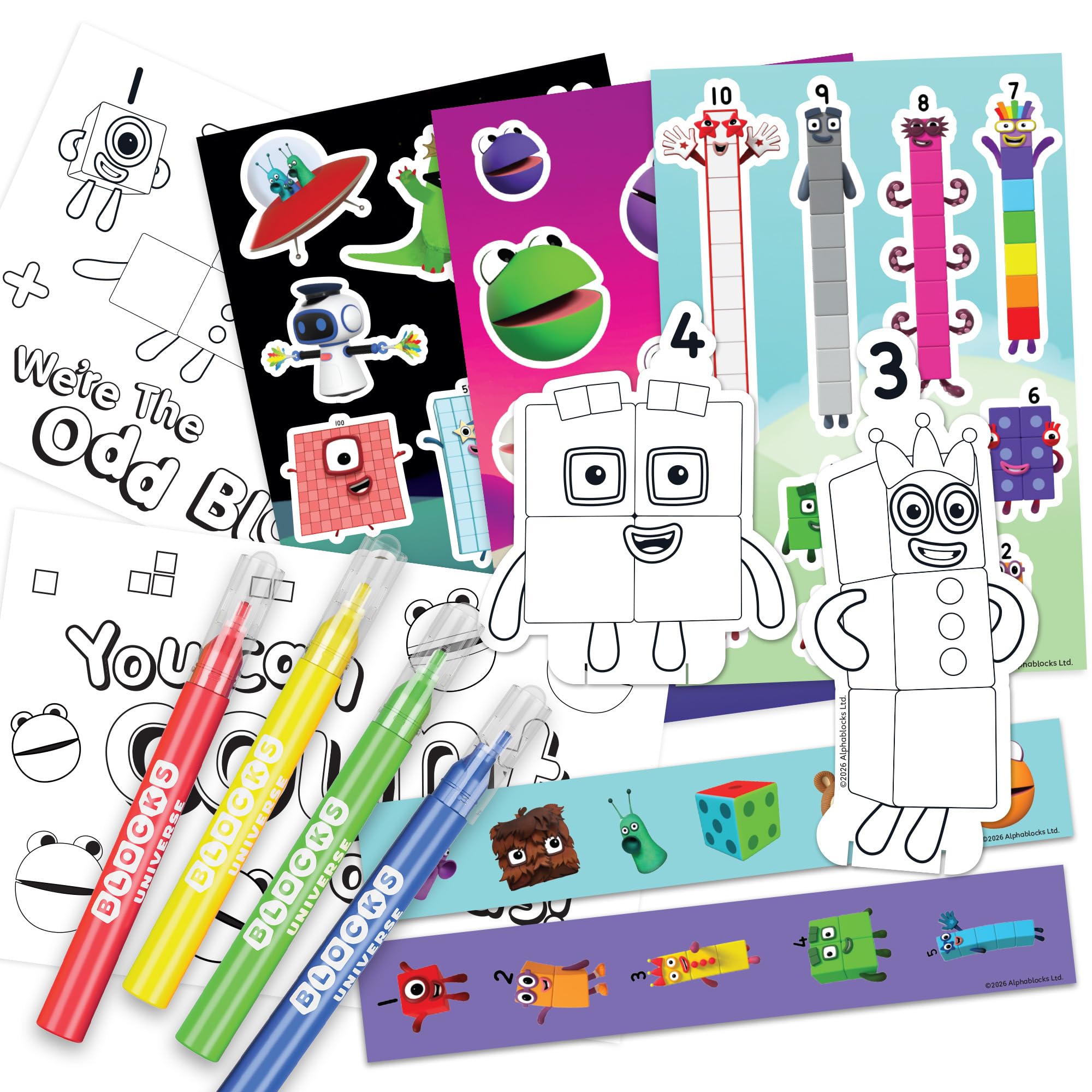 BLADEZ Numberblocks Sticker Activity Set - 40+ Pieces | Drawing & Maths Learning Kit
