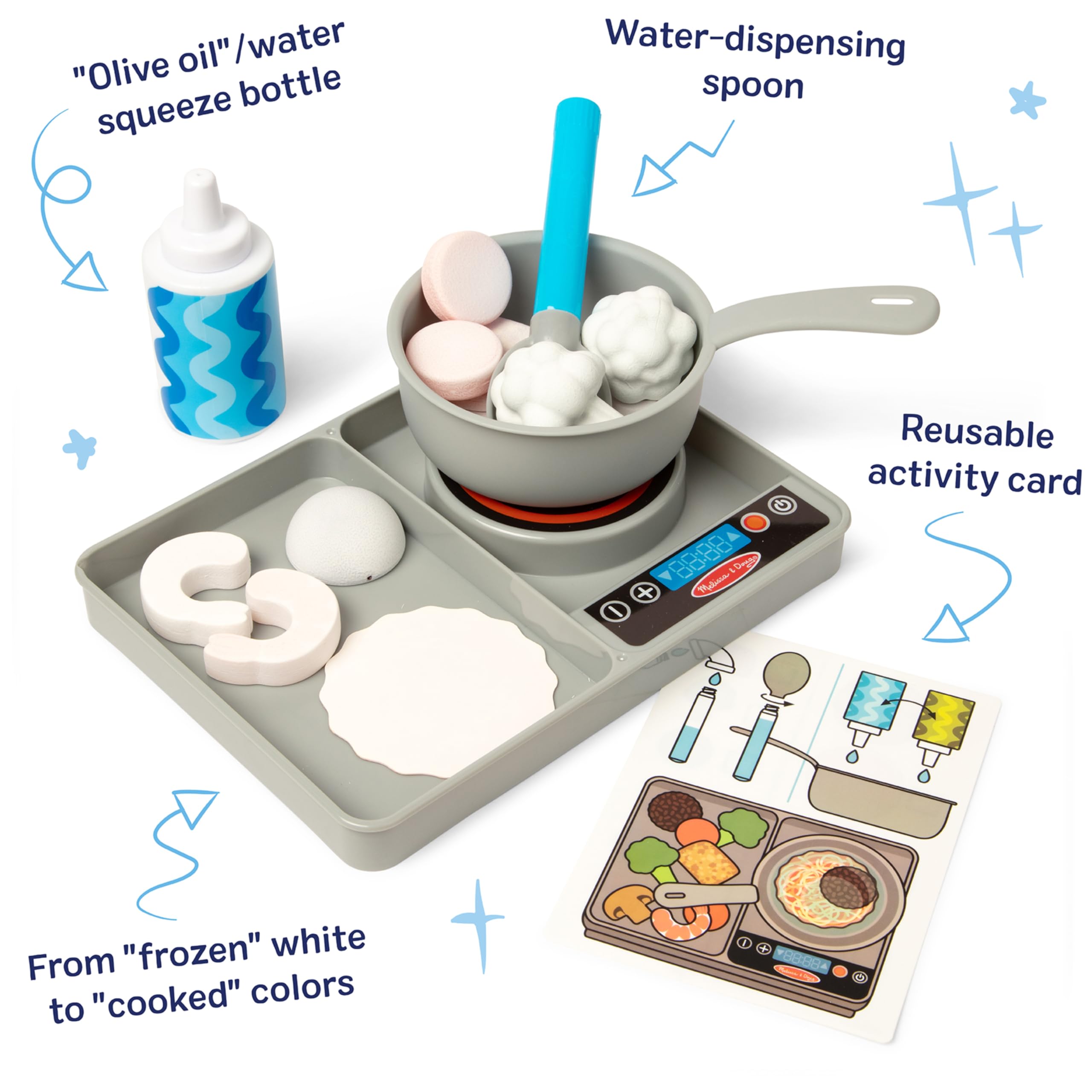 Melissa & Doug Simmer & Stir Stovetop Play Set | Color-Changing Food | Ages 3+ | Model 6074892 4