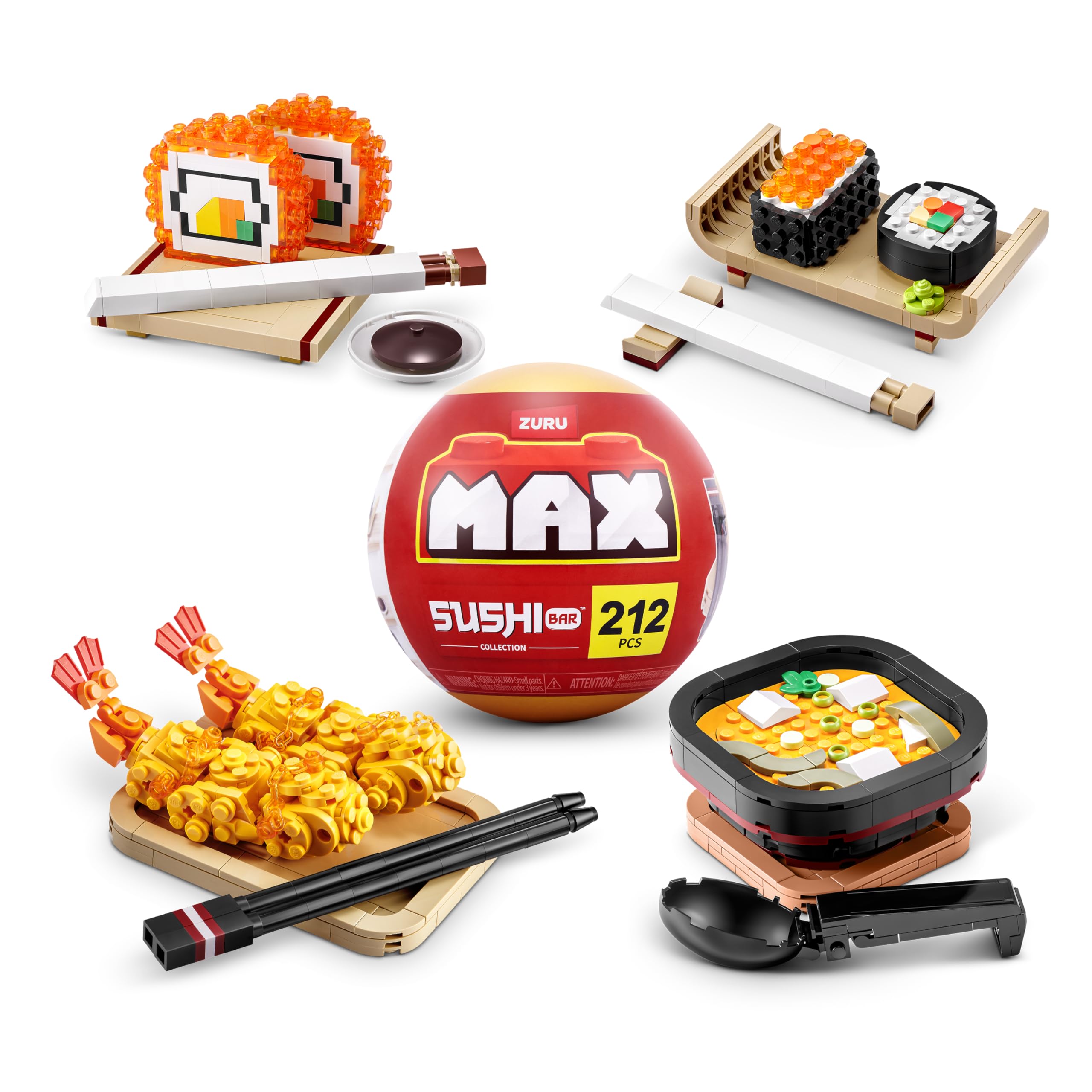 Max Build More Premium Sushi Bar Collection (Tempura) - 212-Piece Building Set for Ages 8+ 5