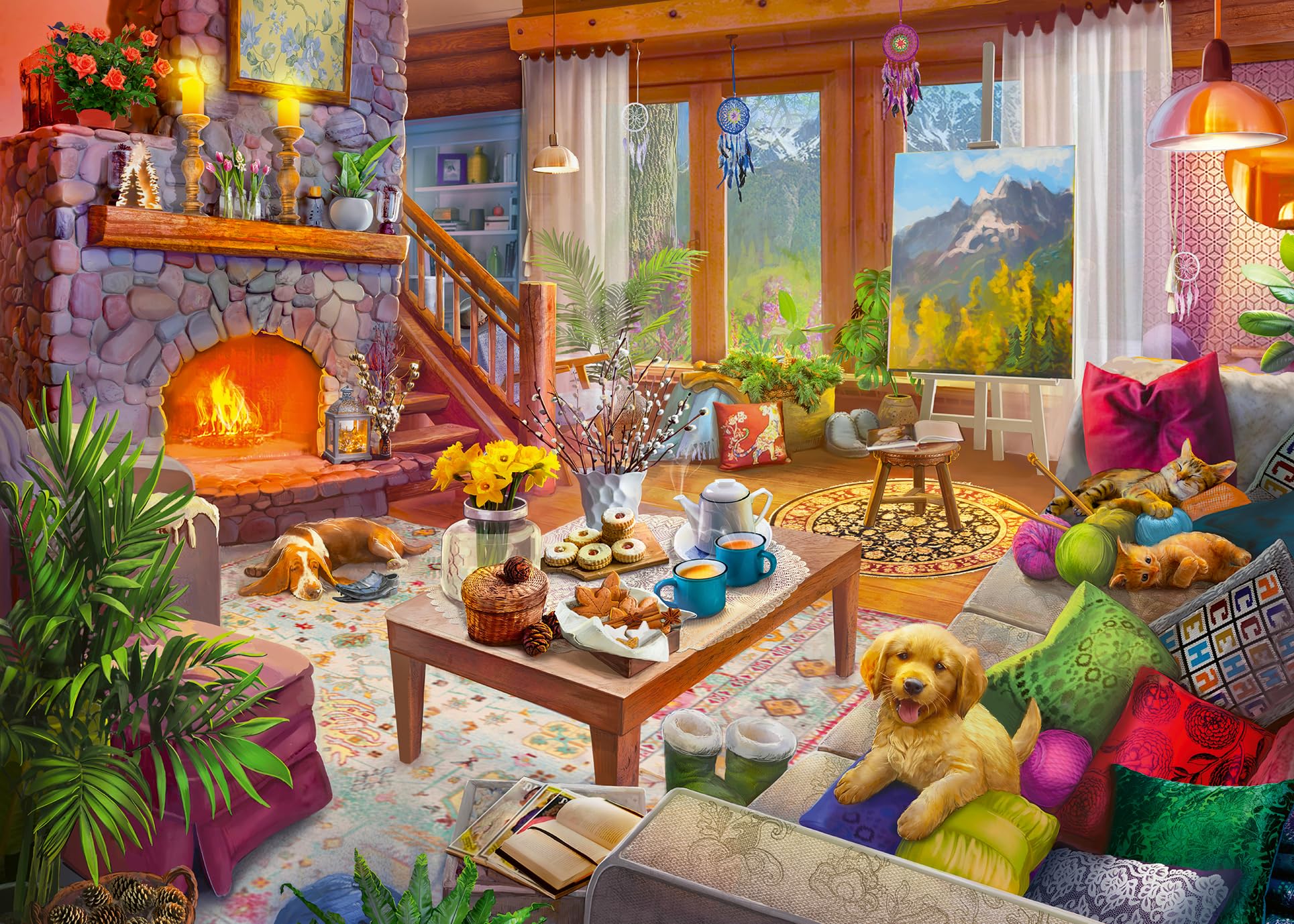 Ravensburger Cosy Cabin Jigsaw Puzzle - 1000 Pieces for Adults and Teens | Glare-Free Finish
