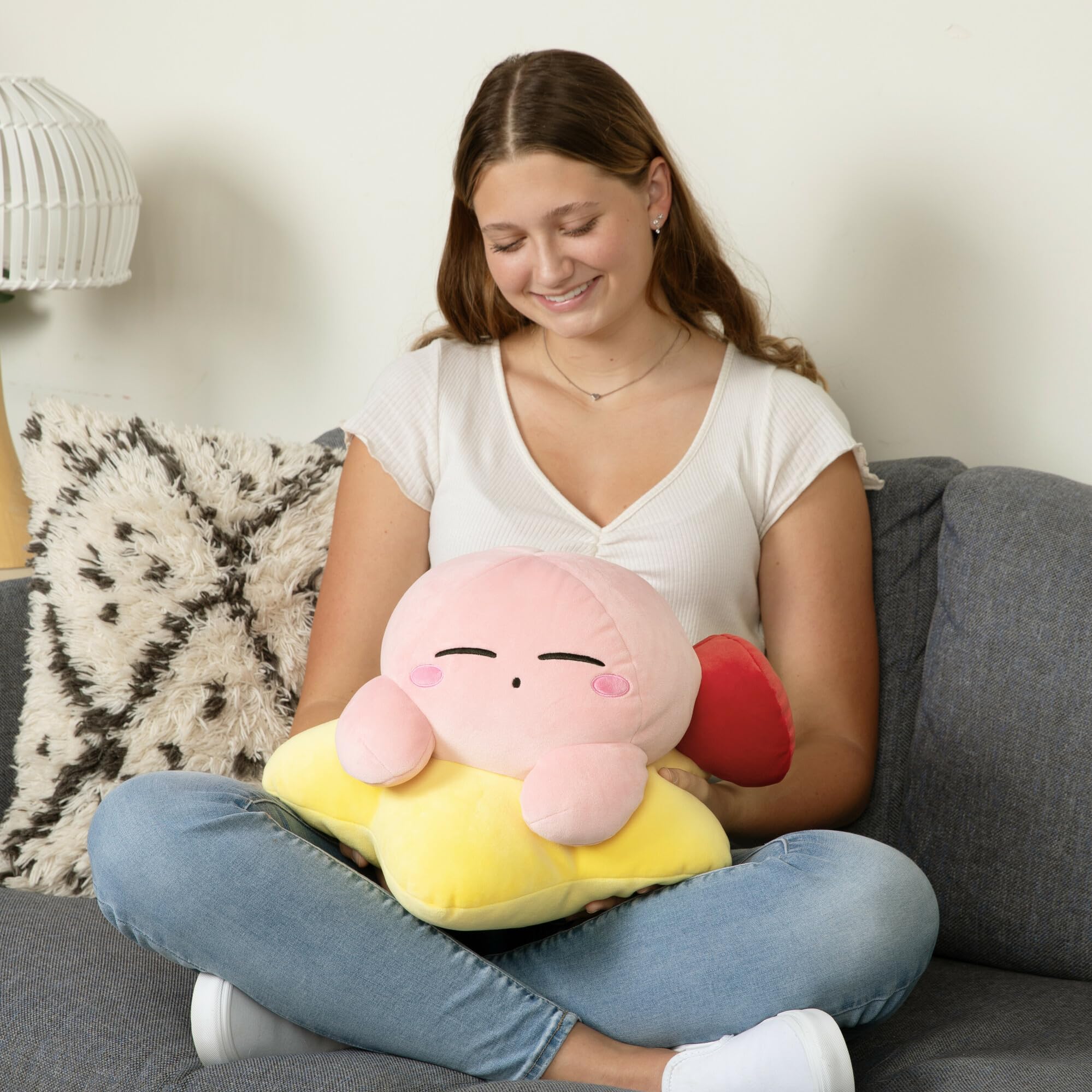 Club Mocchi Mocchi Warp Star Kirby Mega Plush Toy - 15 Inch 3