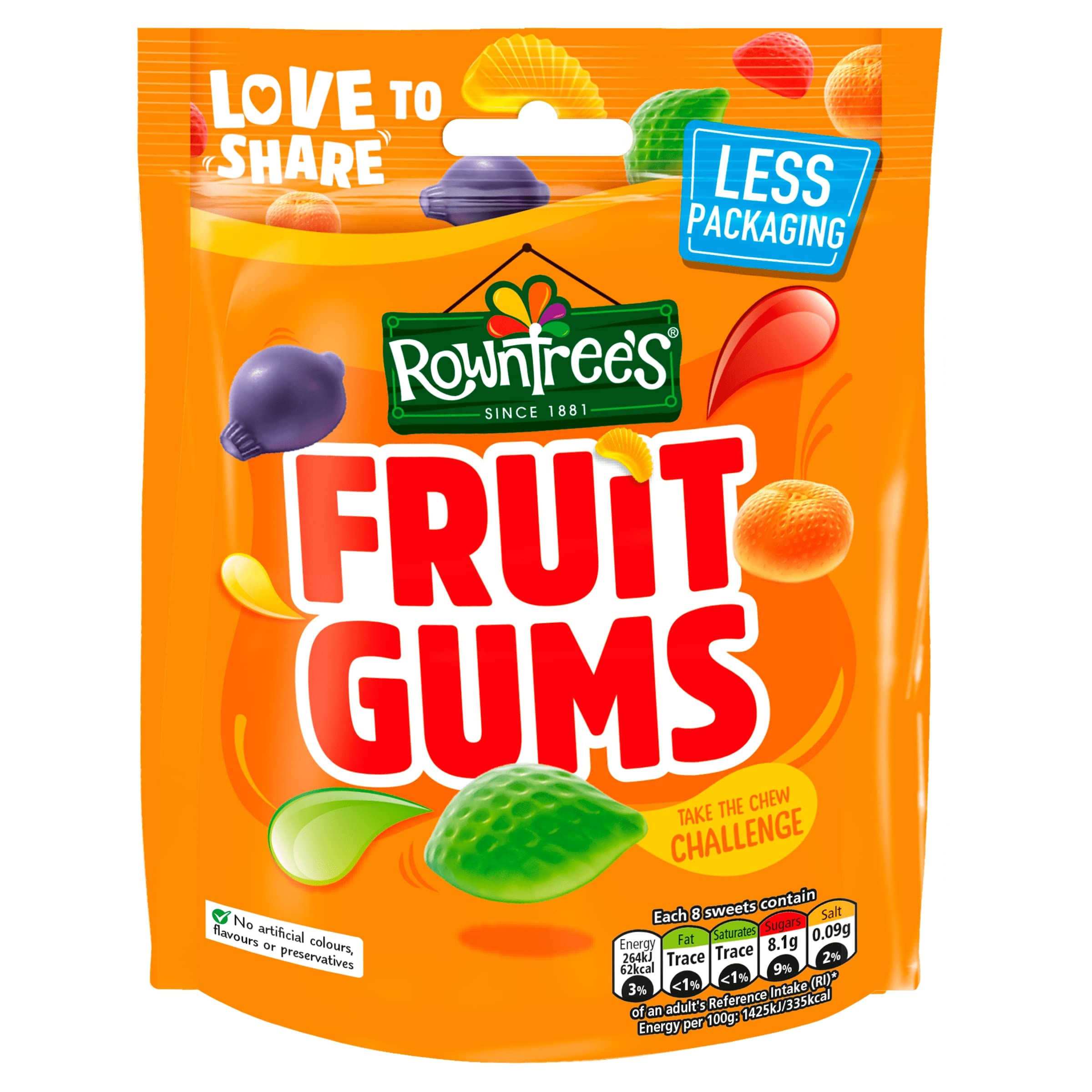 Rowntree's Fruit Gums Sweets Sharing Pouch, 150g 3