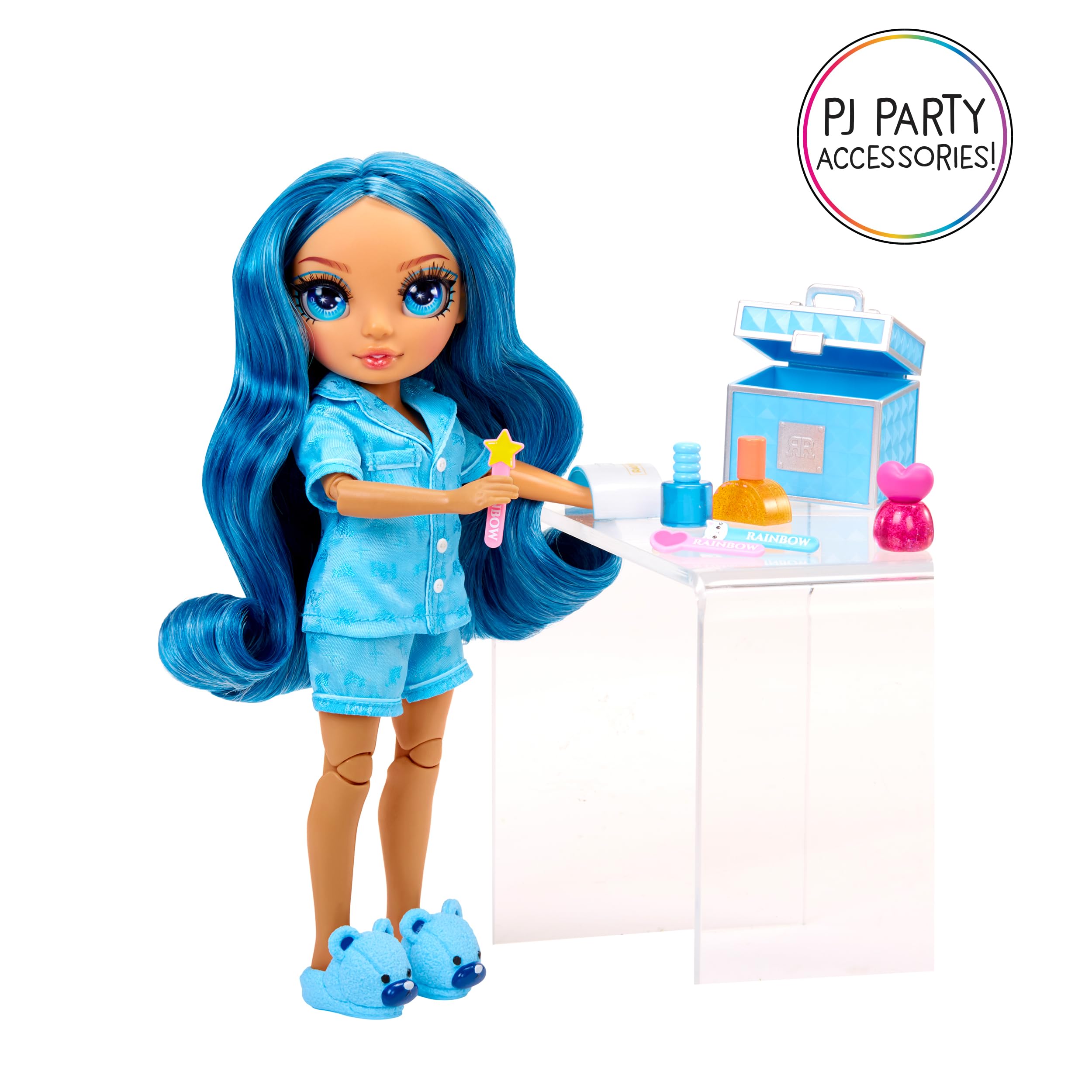 Rainbow High Junior High PJ Party - Skyler (Blue) - 22 cm Posable Doll with Nail Art Accessories - Ages 4-12 4