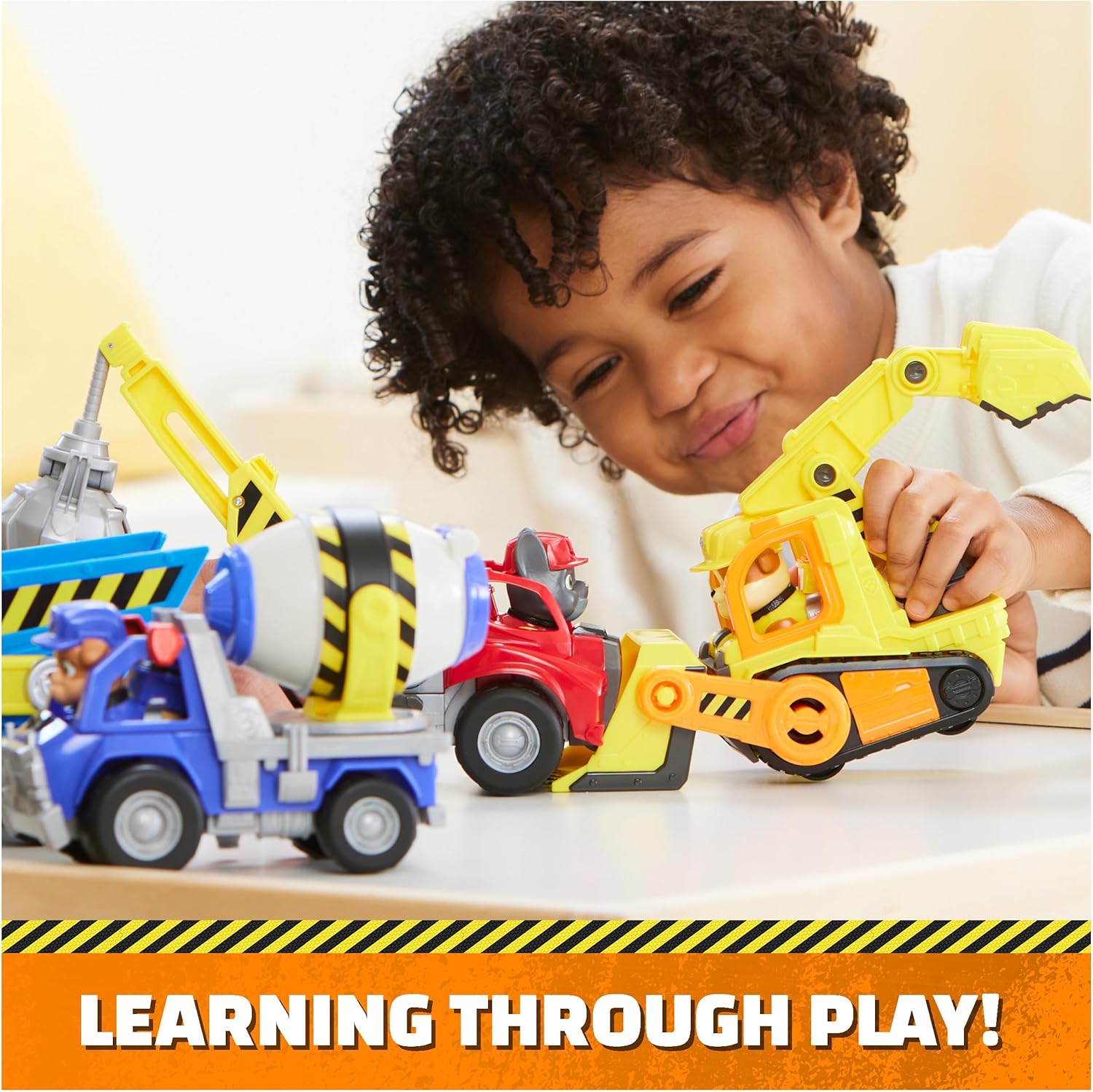 Rubble & Crew Mix’s Cement Mixer Toy Truck with Action Figure - Building & Construction Playset for Kids 3+ 4