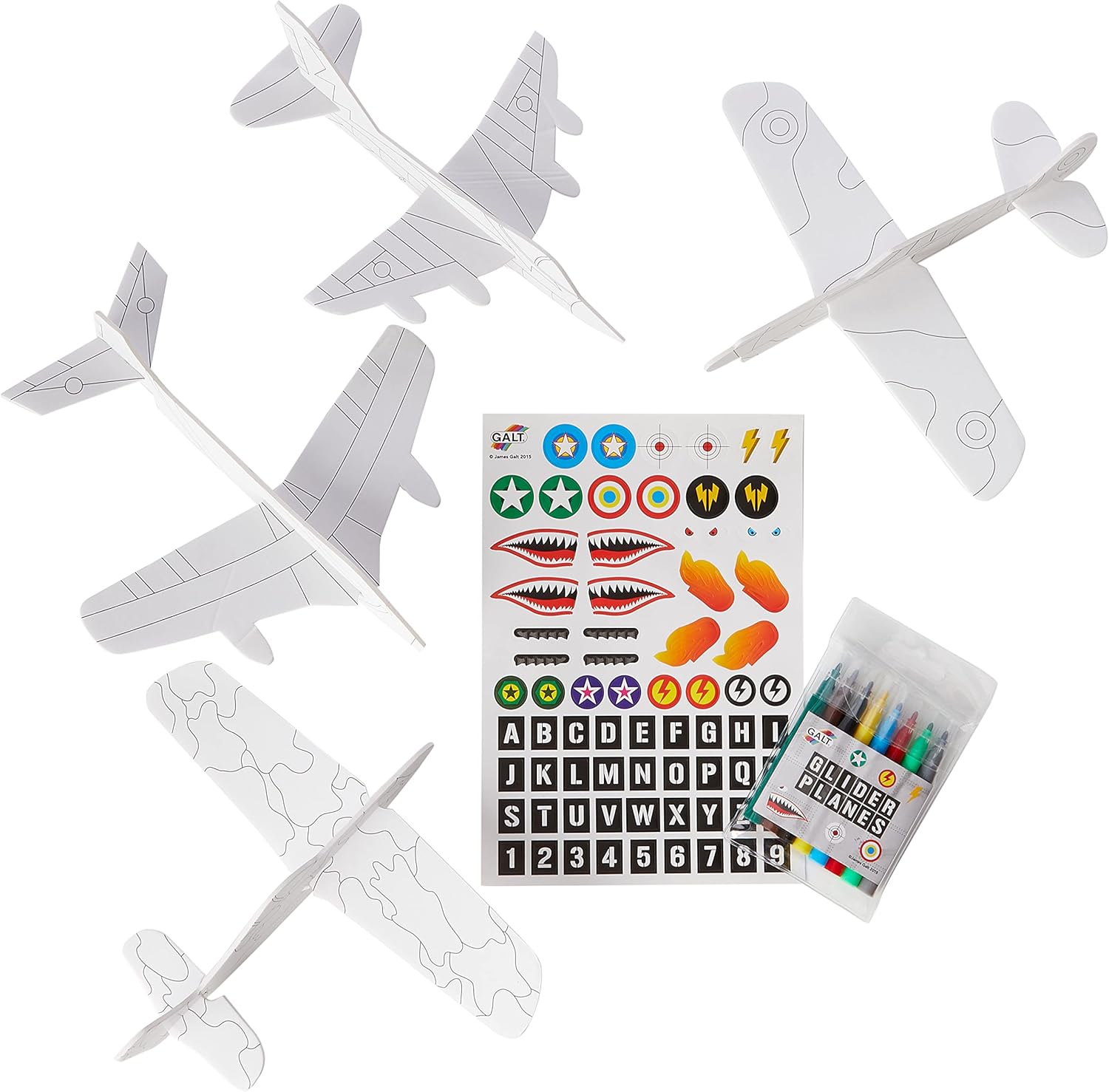 Galt Glider Planes Craft Kit - 4 Foam Plane Toys for Kids Ages 5+ 3