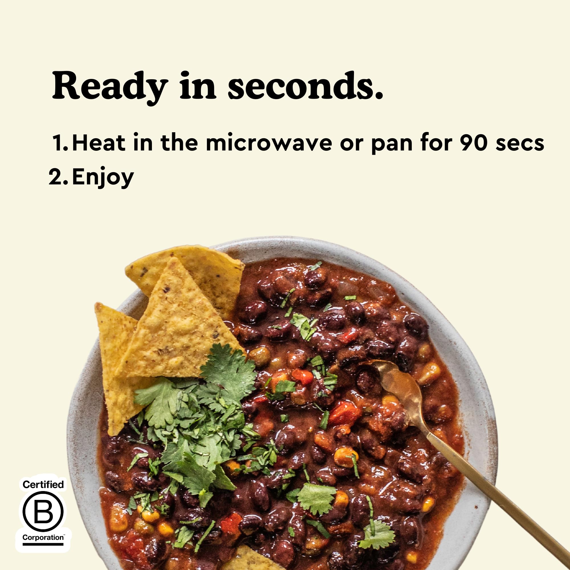 Fiid Mexican Black Bean Chilli - 3 x 100% Natural Vegan Microwave Ready Meals 12