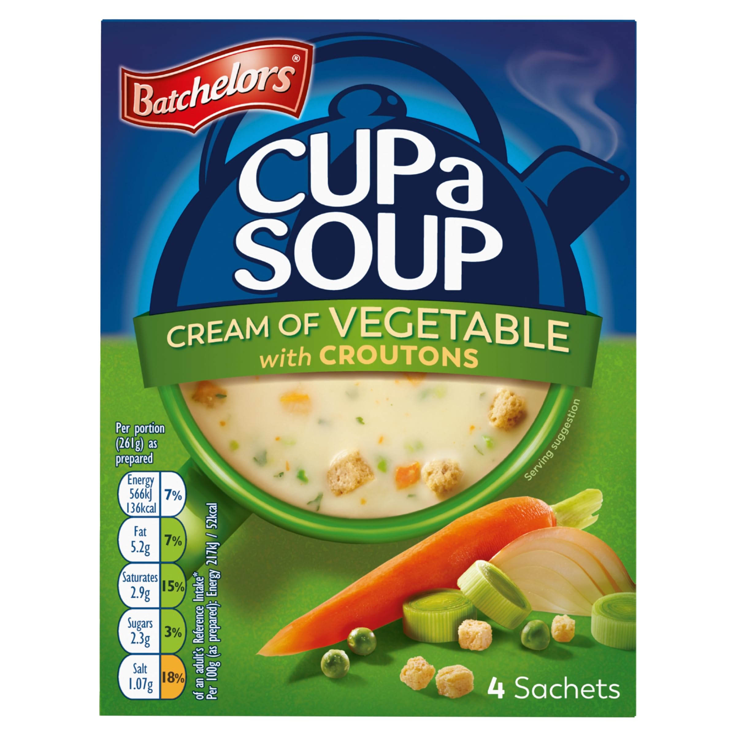 Batchelors Cream of Vegetable with Croutons Instant Soup Sachets, 4 x 30.5g (122g Pack) 6