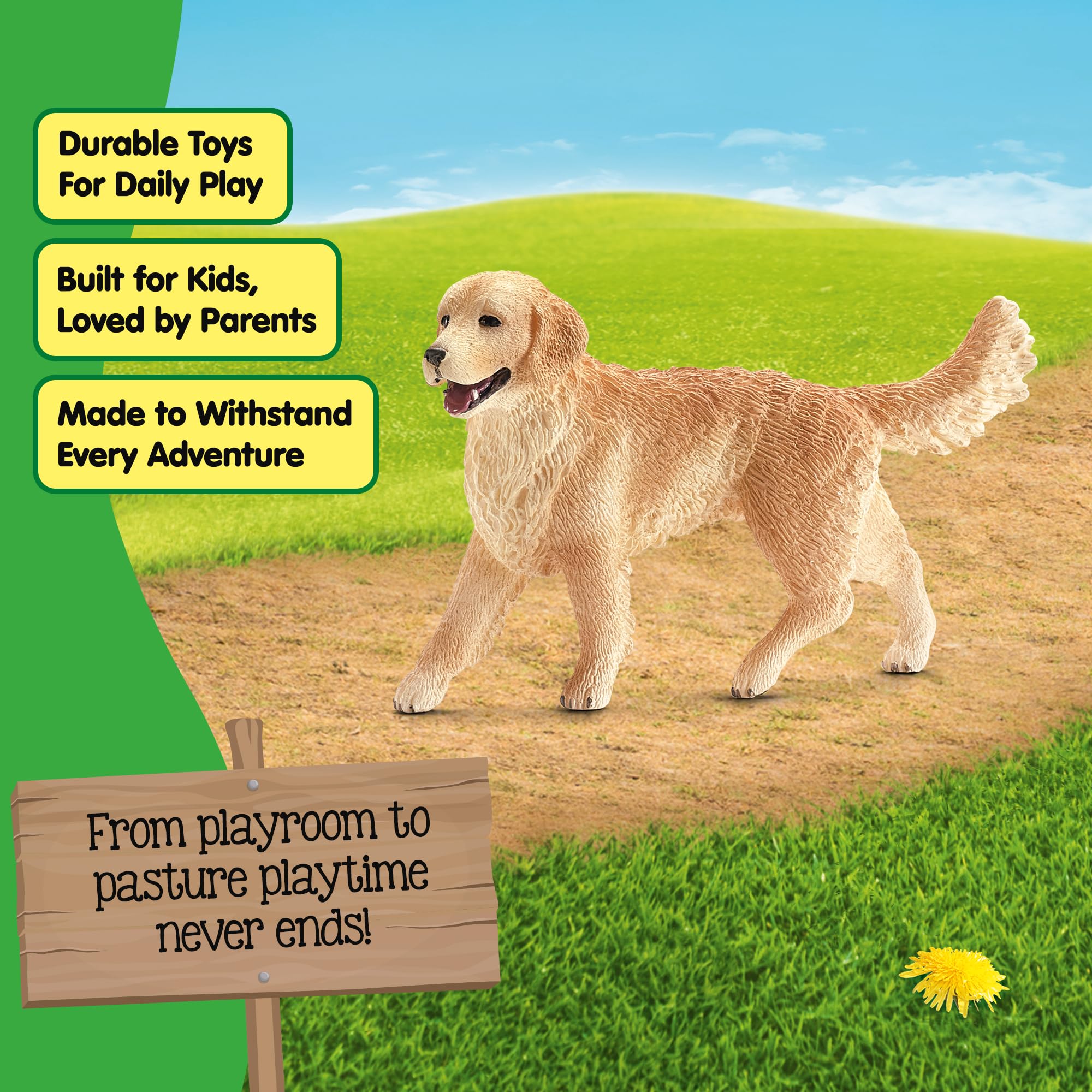 Schleich 16395 Farm World Golden Retriever Female Figurine - Realistic Animal Toy for Ages 3+ 7