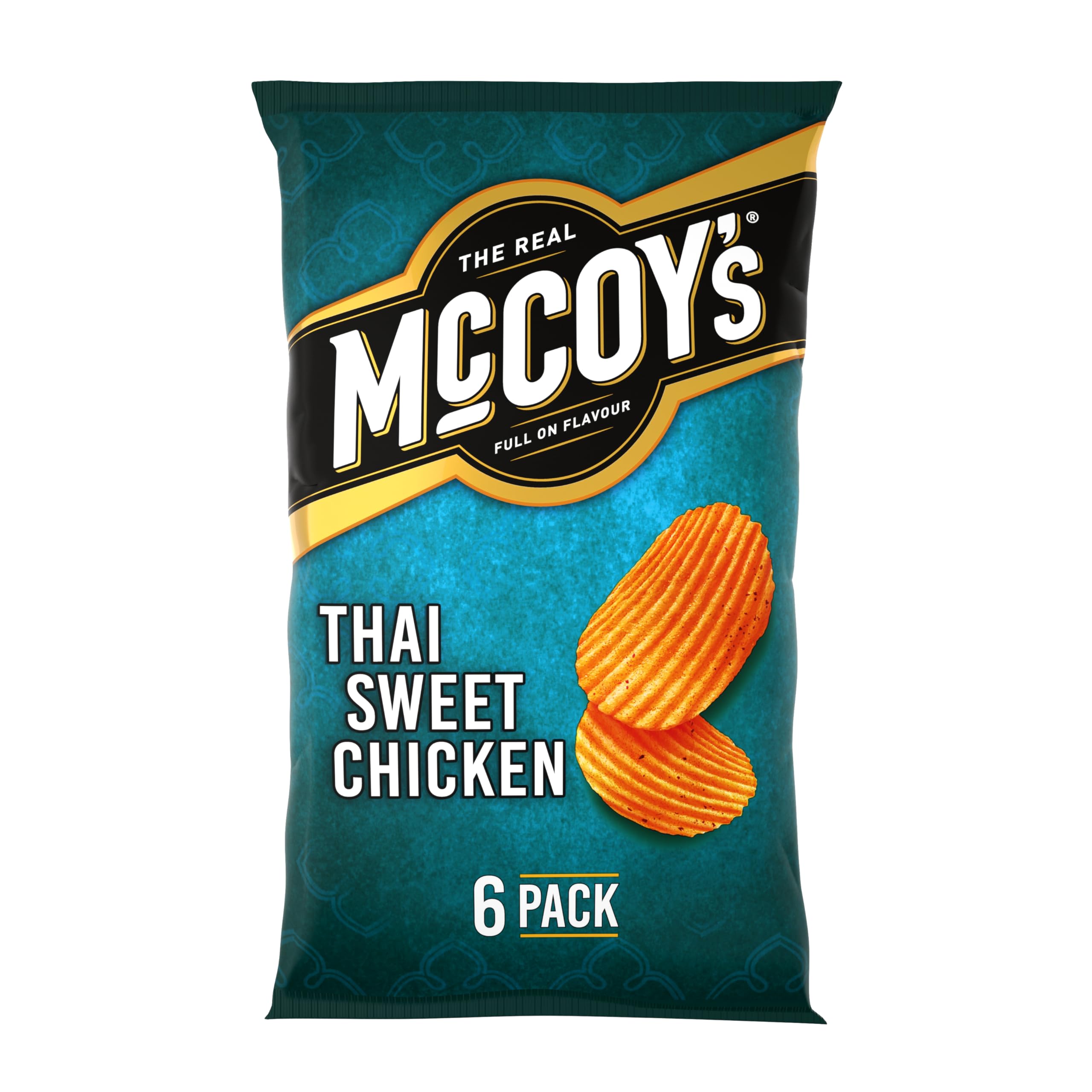 McCoys Thai Sweet Chicken Crisps 6 Pack - 6 x 25g Ridges Range Snacks