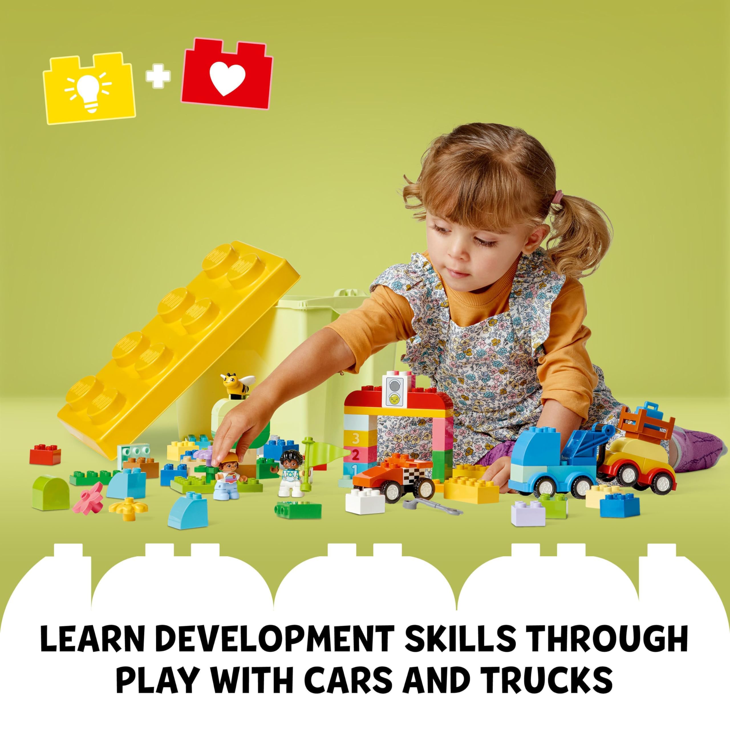 LEGO DUPLO Classic Cars and Trucks Brick Box - Educational Building Set for Toddlers 18m+ 5