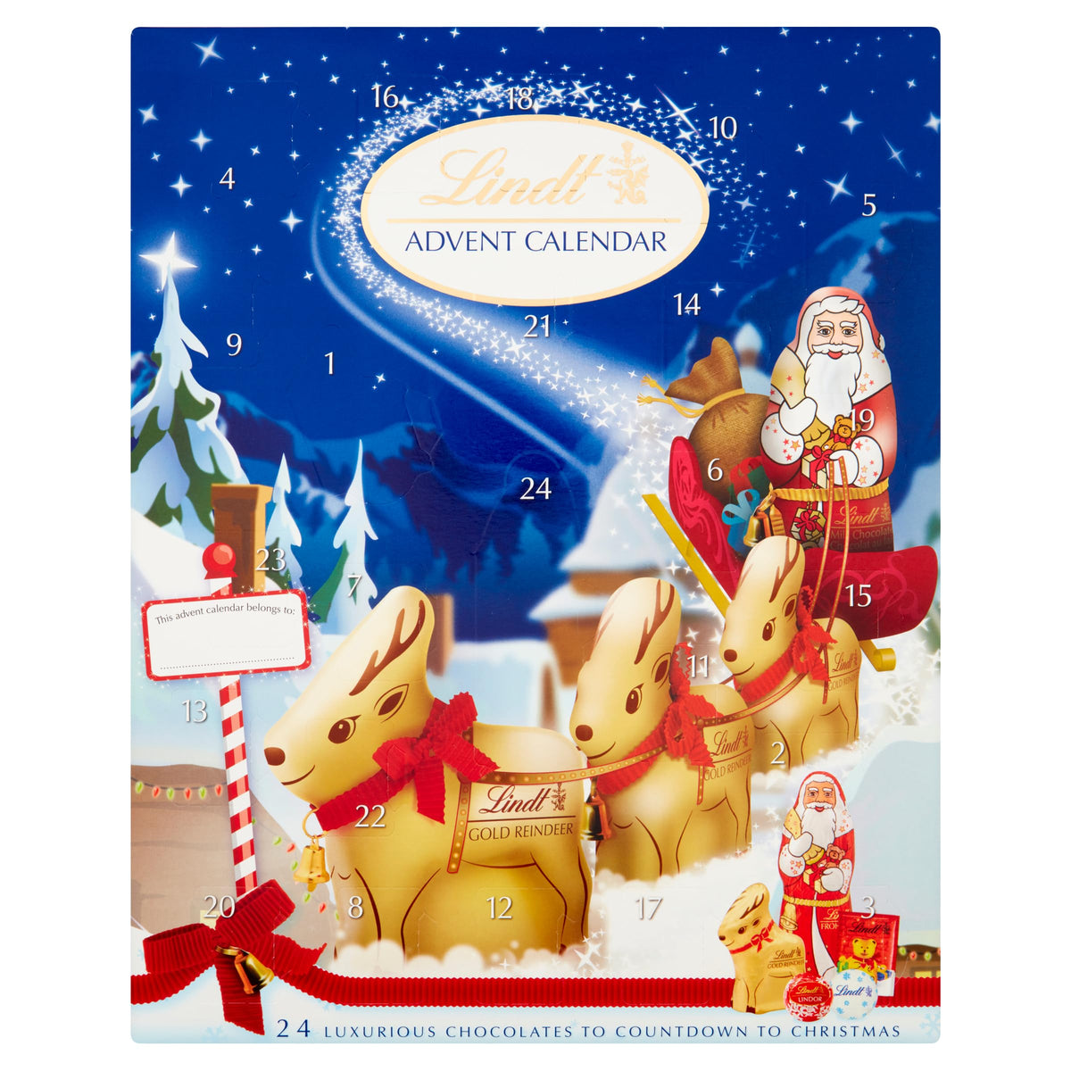 Lindt Milk Chocolate Christmas Advent Calendar - 24 Finest Chocolates | 160 g