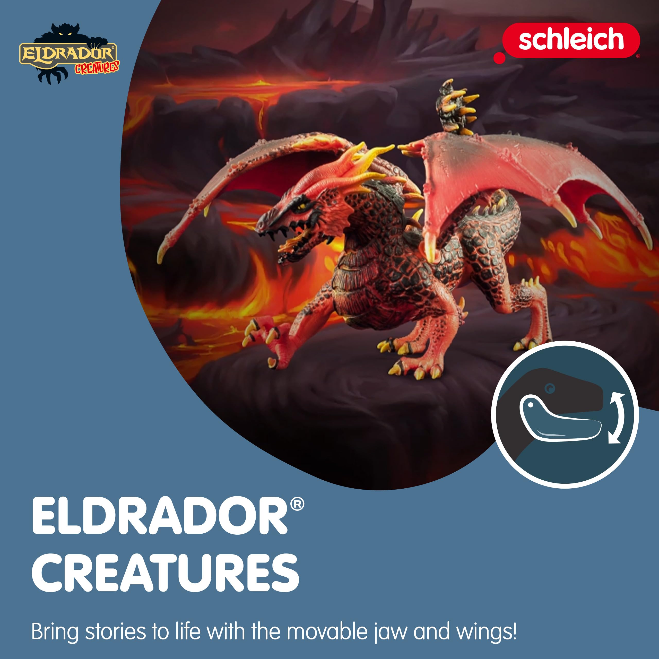 Schleich Eldrador Creatures - Lava Dragon Figurine with Movable Wings, Ages 5-12 3