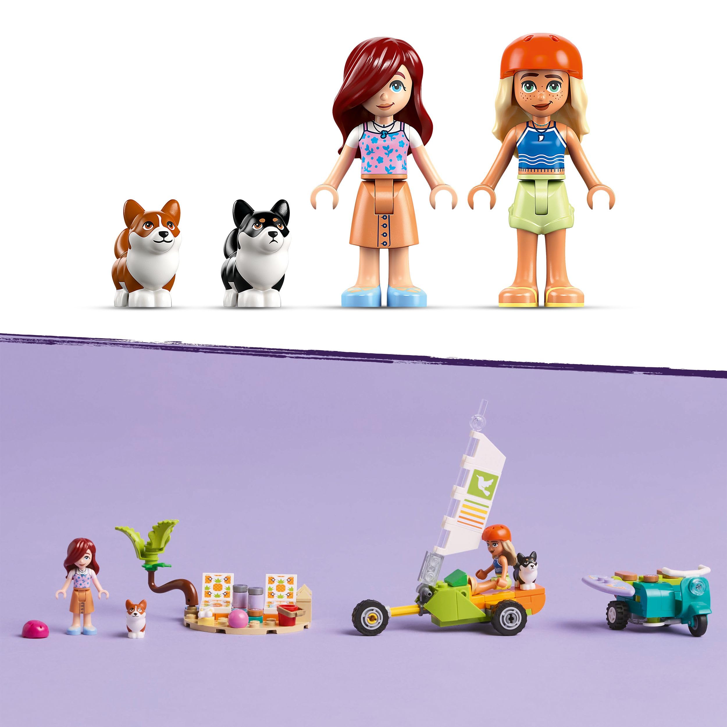 LEGO Friends Surfing Dogs and Scooter Adventure Set - Building Toy with Mini Dolls and Vehicles for Ages 6+ 3