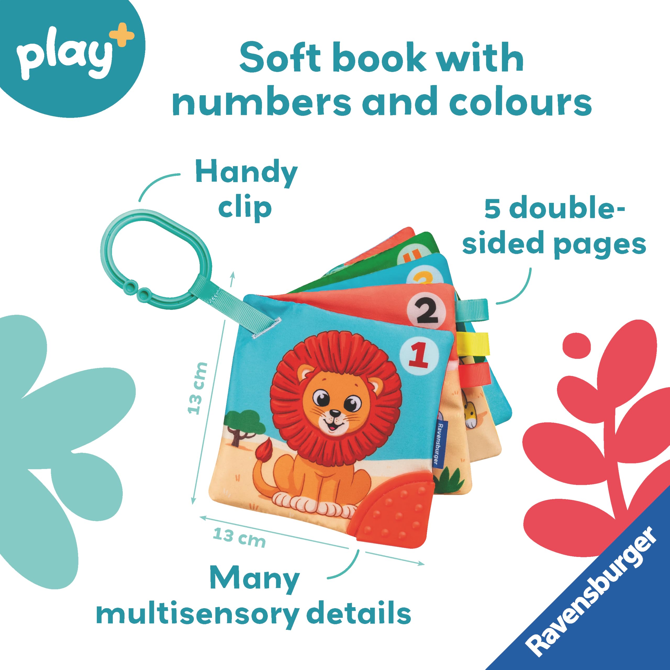 Ravensburger Play+ My First Numbers & Colours Book - Soft Sensory Baby Toy