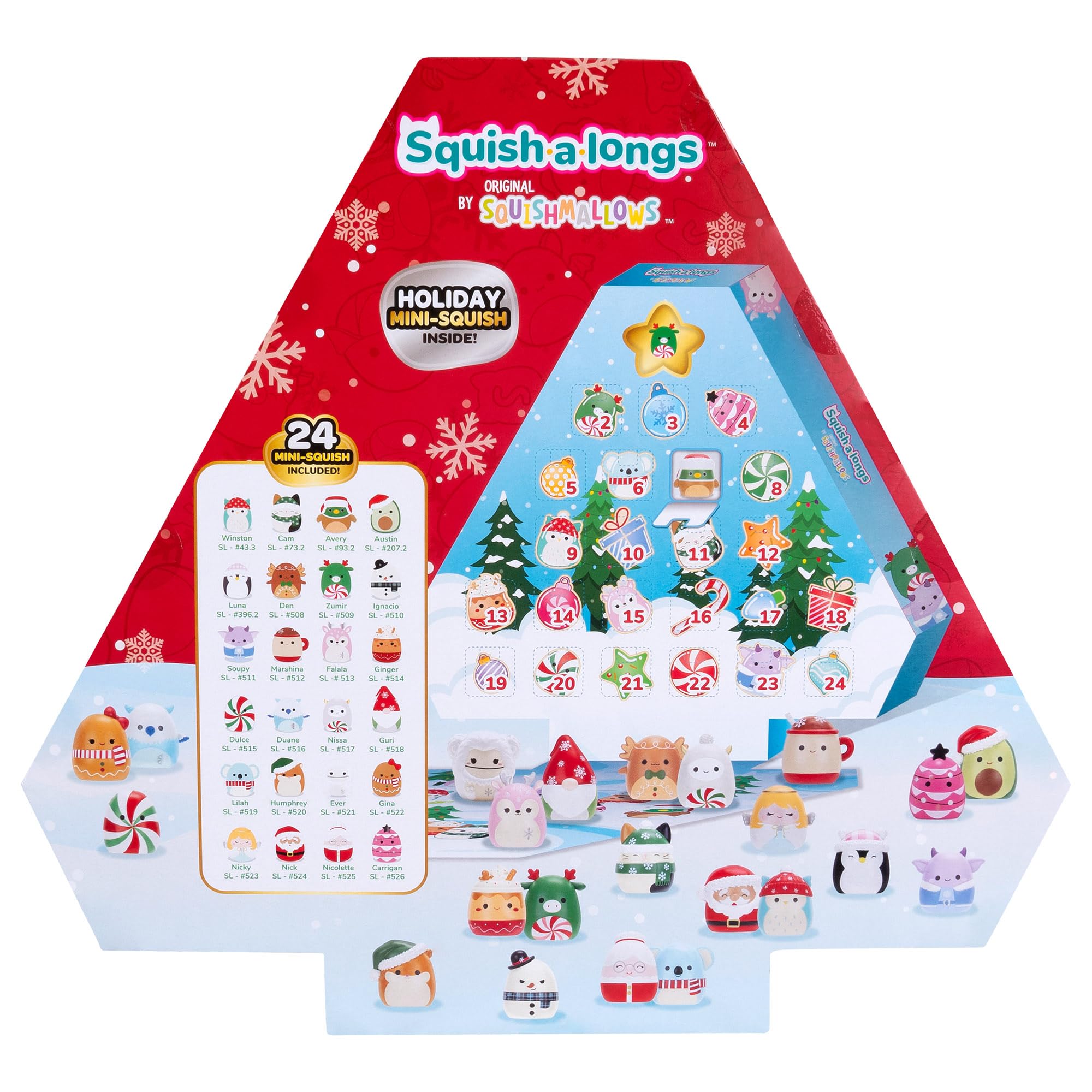 Squish-a-longs Weihnachts-Adventskalender, 24-Tage-Countdown – 24 Mini-Squish-Sammlerstücke mit Ring-Zubehör (Welle 3) 8