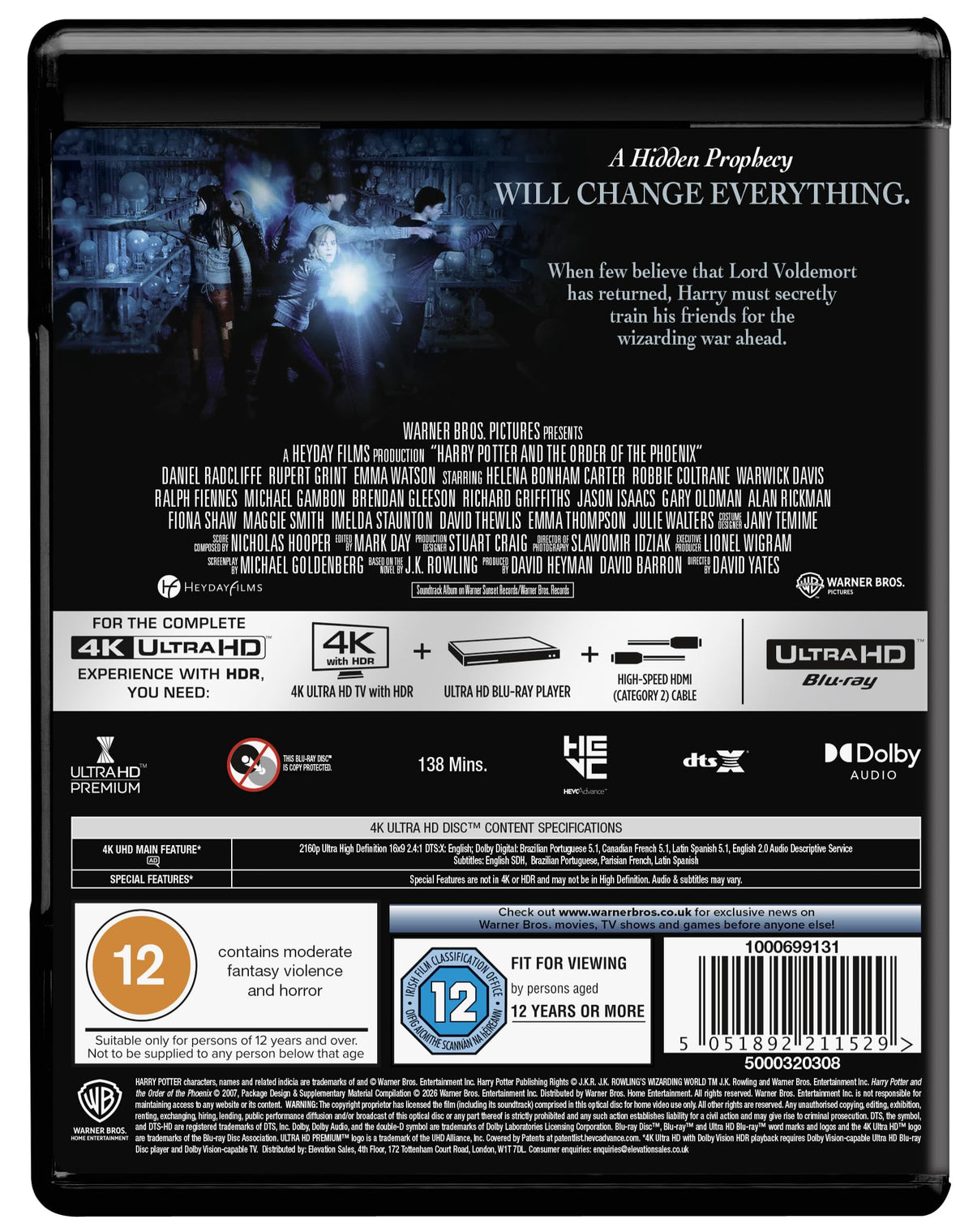 Harry Potter and the Order of the Phoenix [4K UHD Blu-ray]