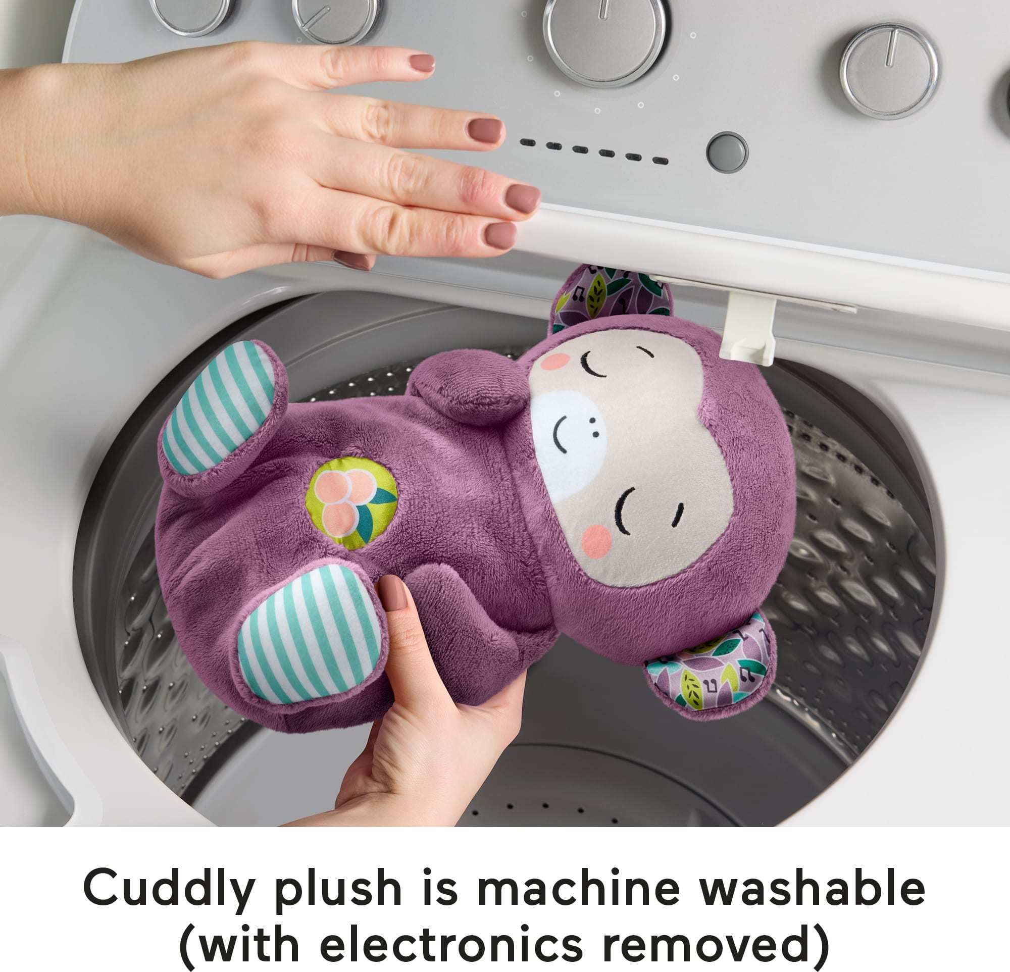 Fisher-Price Soothe 'n Snuggle Purple Monkey Plush - Musical Sound Machine with Breathing Motion & Lights for Newborns 0+ 5