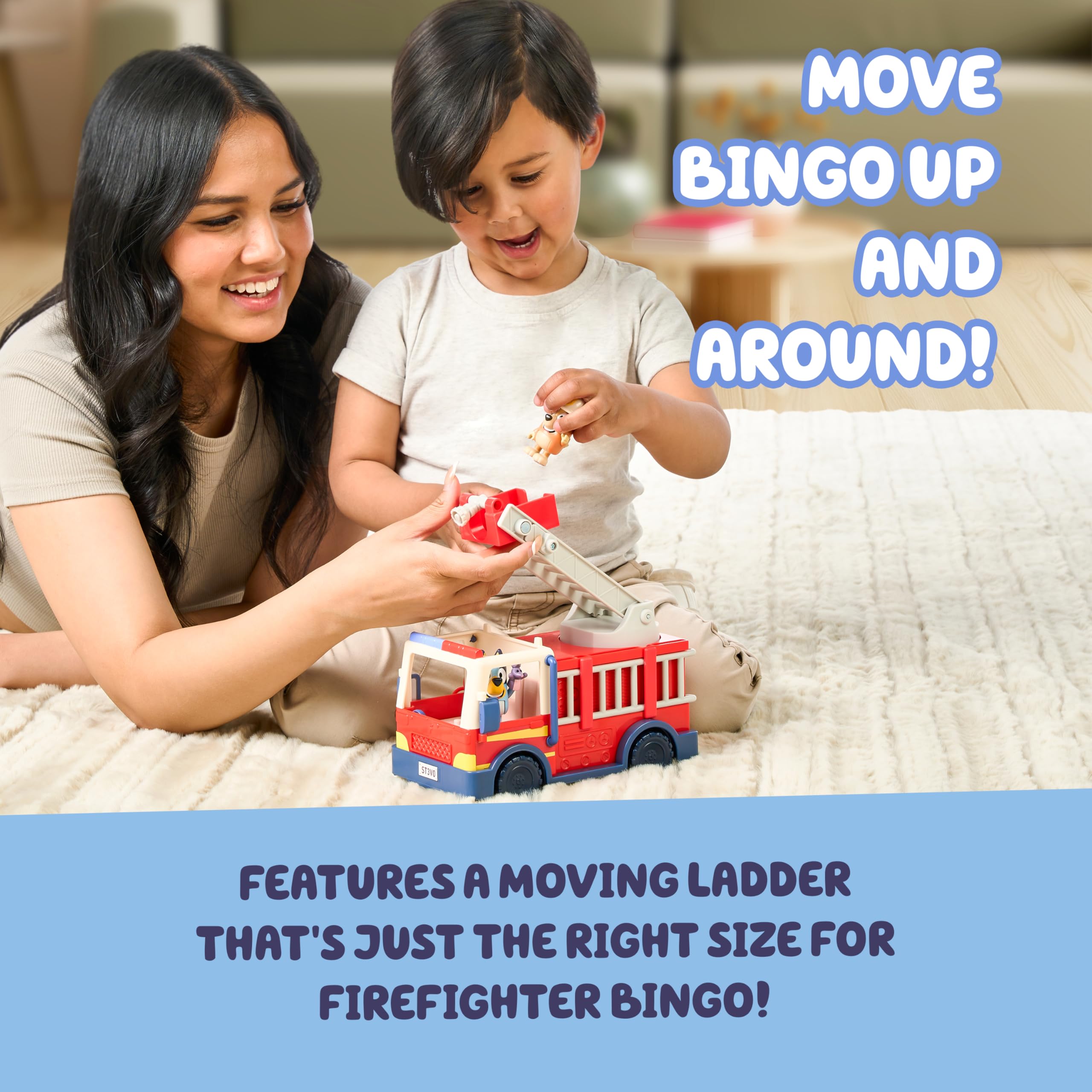Bluey Firetruck Playset - Includes Firefighter Bingo & Bob Bilby, Ages 3+ 13
