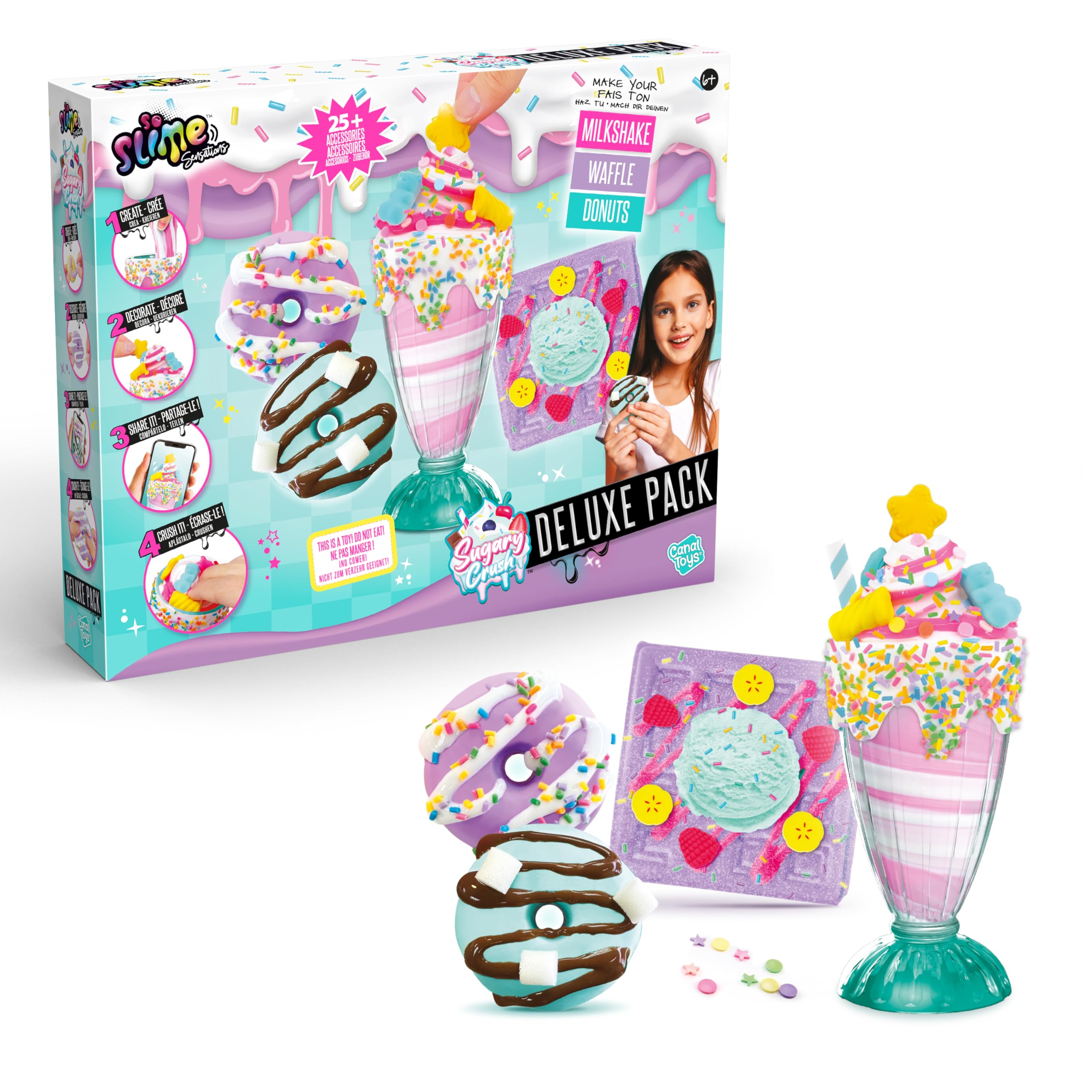 So Slime Sensations Sugary Crush Deluxe Pack - Make Fun Slime Treats with Multi-Textured Slime & Accessories