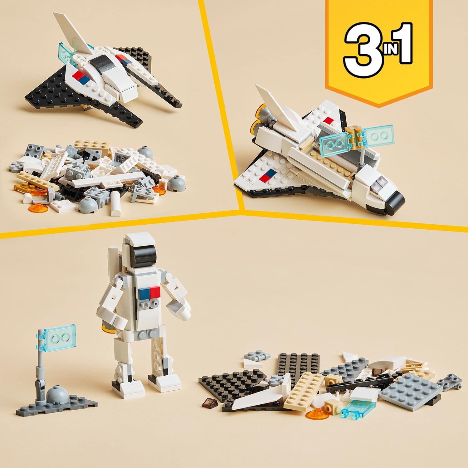 LEGO 31134 Creator 3-in-1-Spaceshuttle-Spielzeug – Umbaubares Weltraum-Spielset für Kinder ab 6 Jahren 6