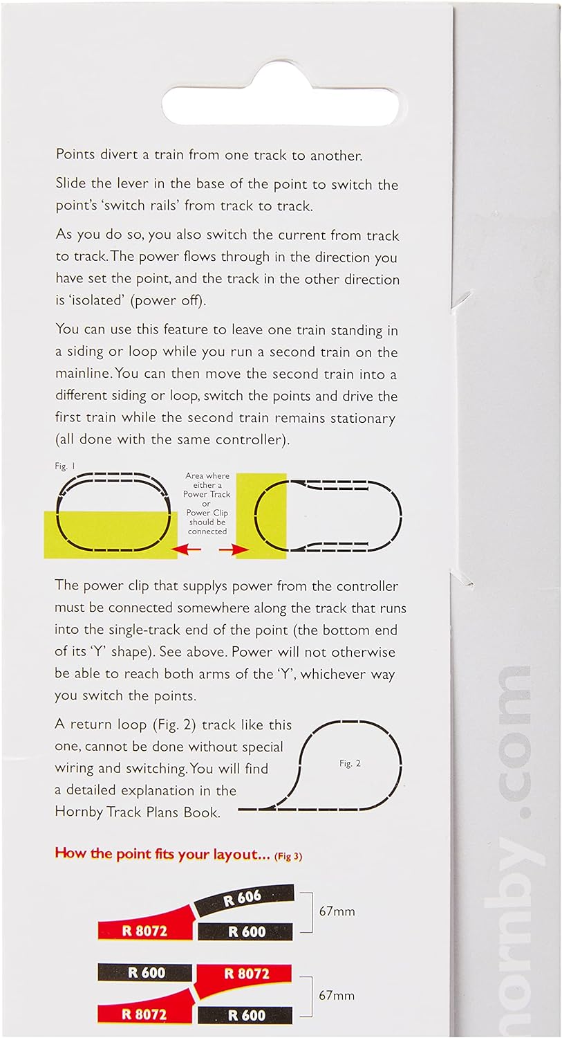 Hornby R8072 Left Hand Point Track 00 Gauge 438mm Radius 3
