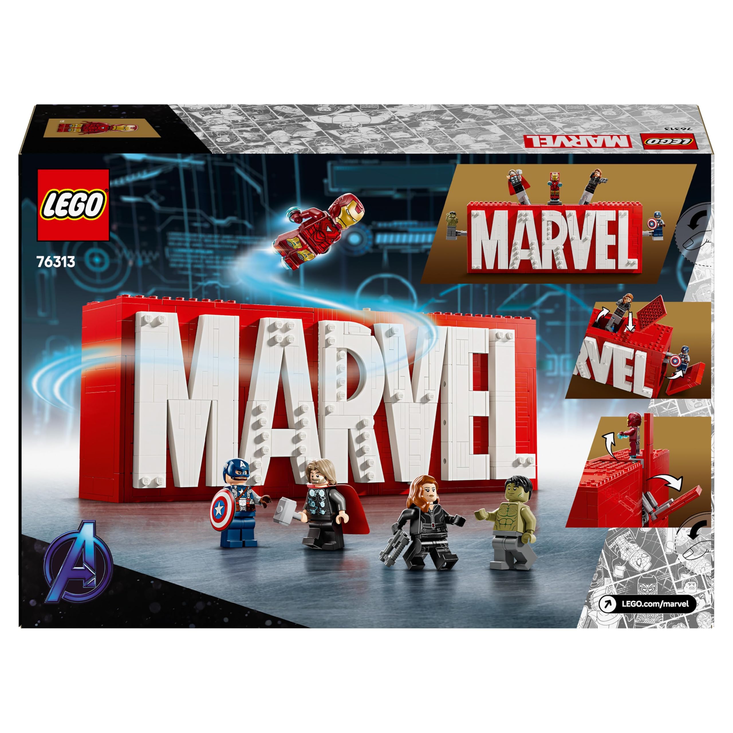 LEGO Marvel: MARVEL Logo & Minifigures - Buildable Super Hero Playset for Ages 12+ 4