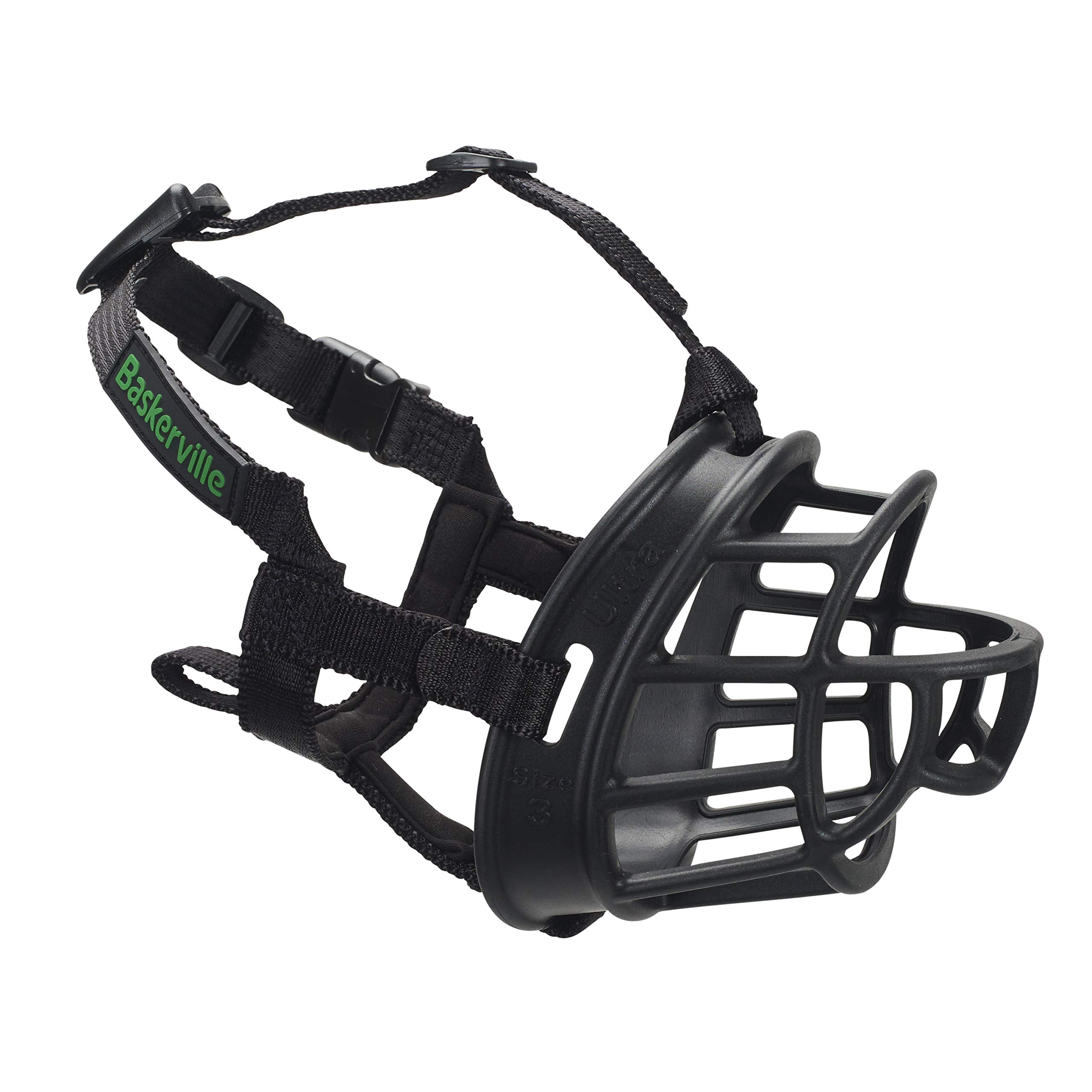 Baskerville ULTRA Muzzle - Patented Humane Design, Breathable, Heat-Shapable TPR