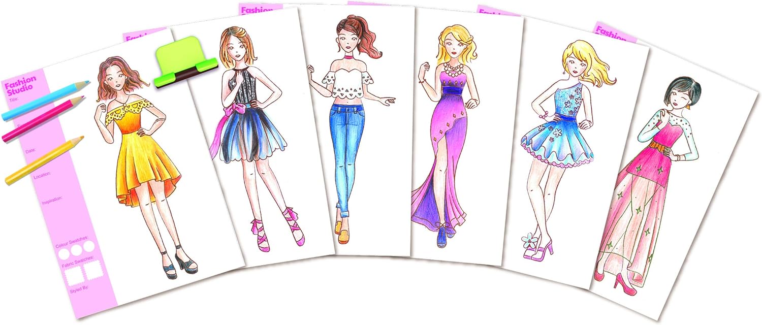 4M My Design Portfolio Fashion Studio Playset - Create 200+ Fashion Styles, Ages 5+ 5