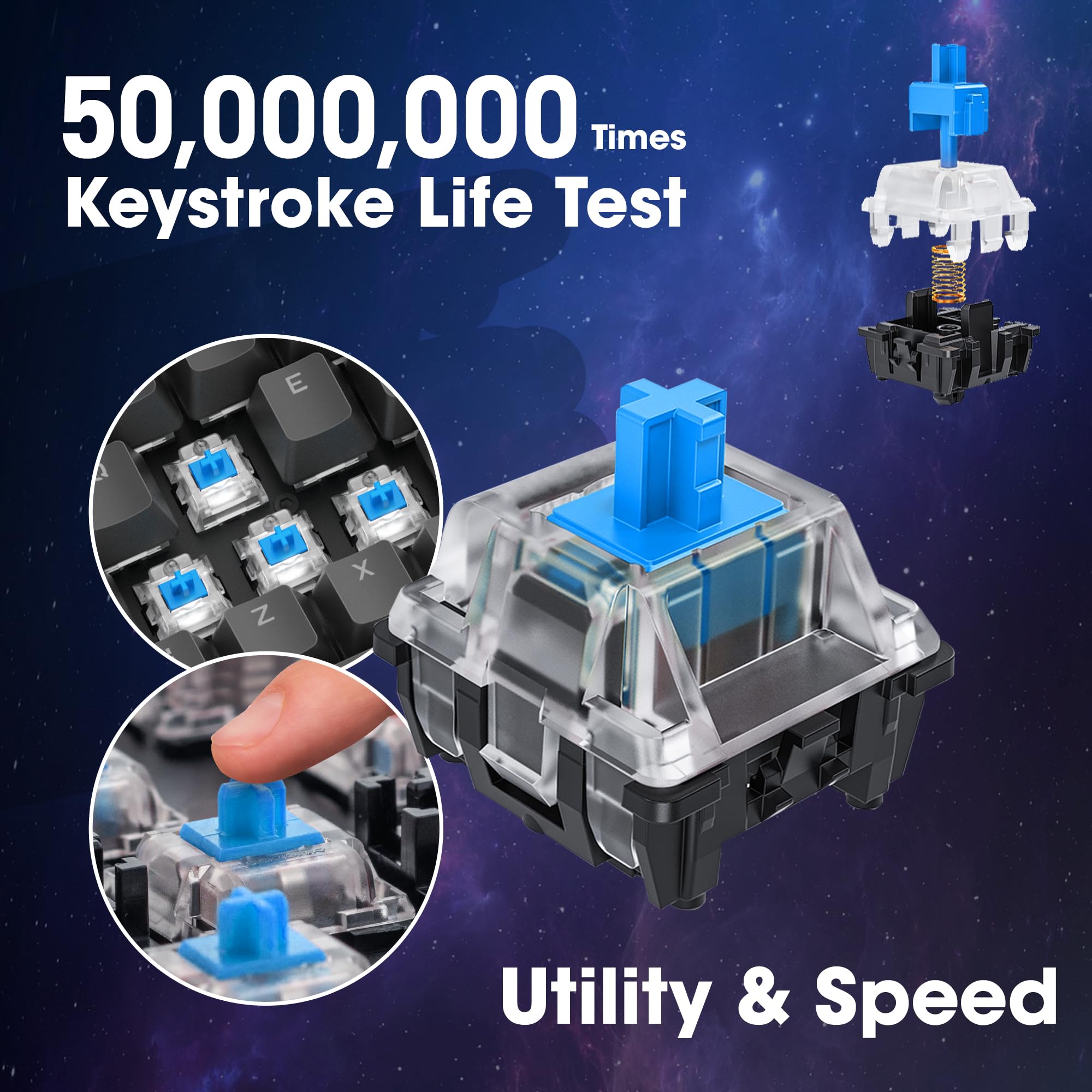 KOORUI Kabelgebundene Gaming-Tastatur und Maus-Kombination, Machanica mit 104 Tasten in voller Größe 5
