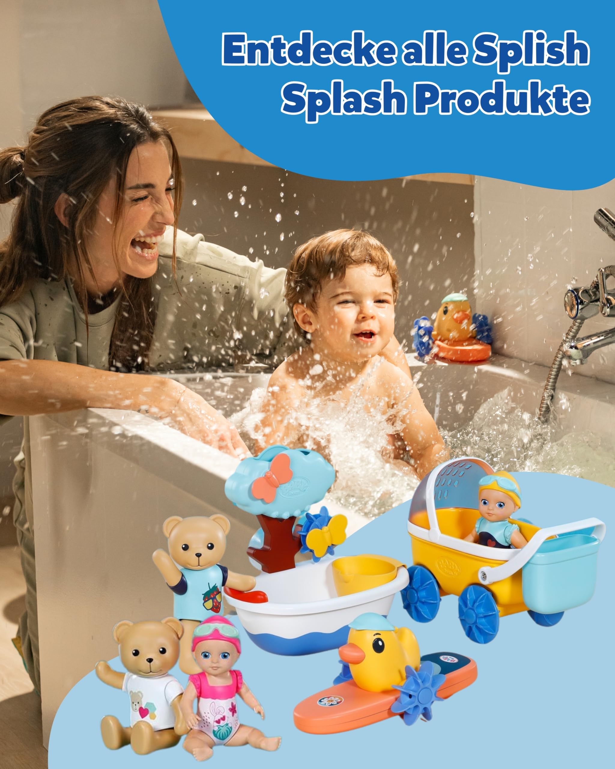 BABY born Splish Splash Teddy - Interactive Bath Time Toy for Ages 1+ 4