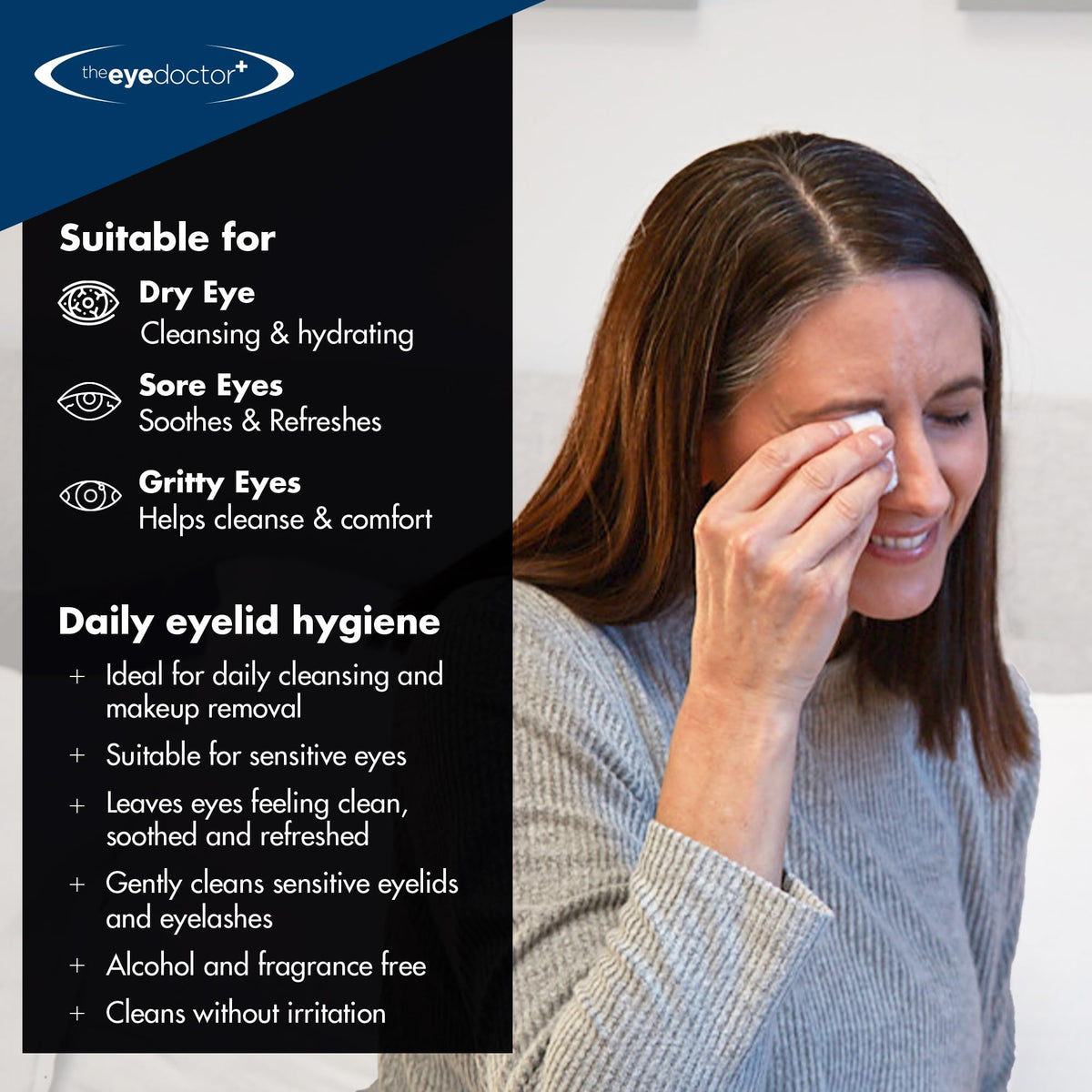The Eye Doctor Eyelid Cleanser - Gentle Makeup Remover for Sensitive Eyes | Micellar Water, Argan Oil, Coconut Oil | 2x 100ml