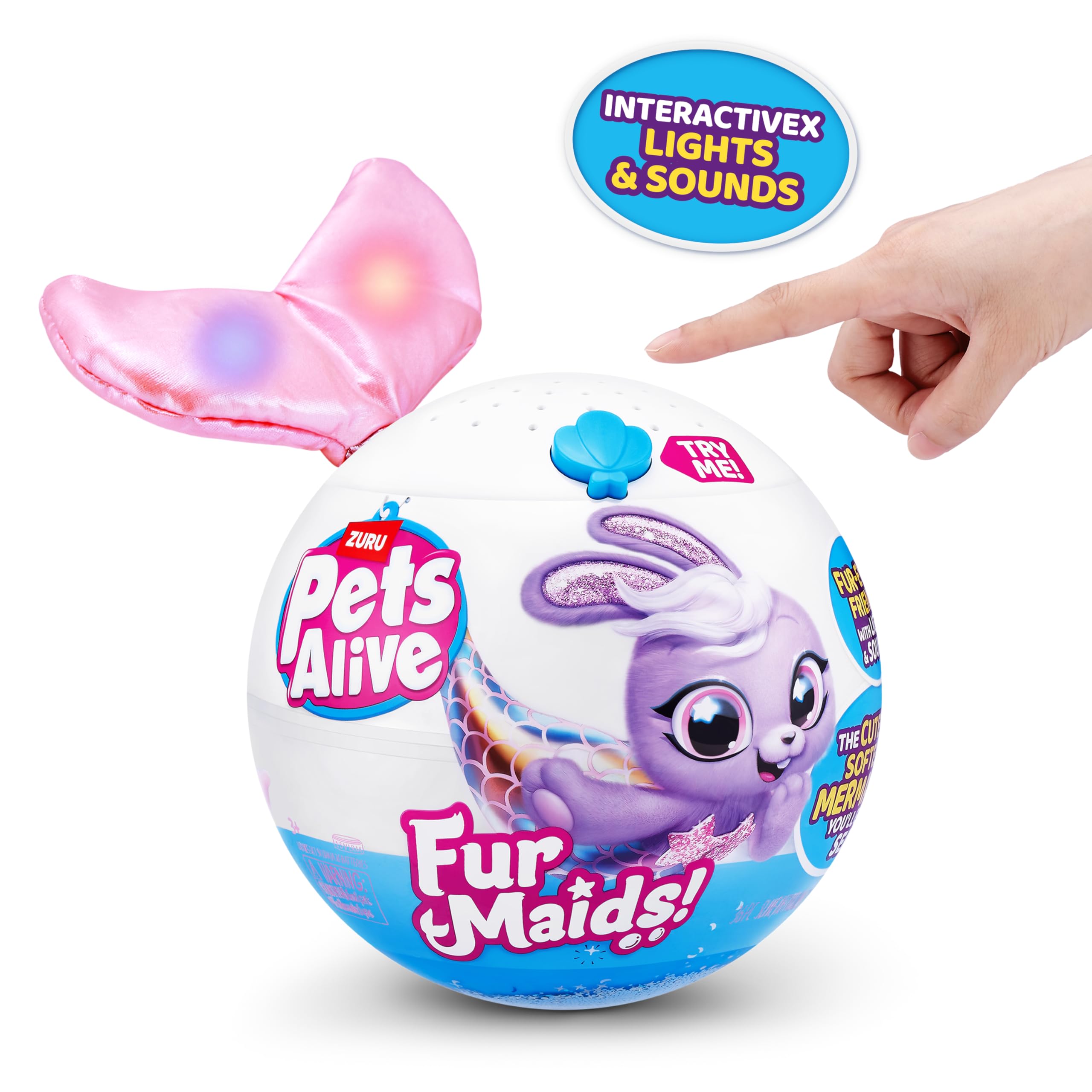 Pets Alive Furmaids by ZURU - Interactive Mermaid Plush with Lights, Sounds & Surprises (Pink Kitten) 7
