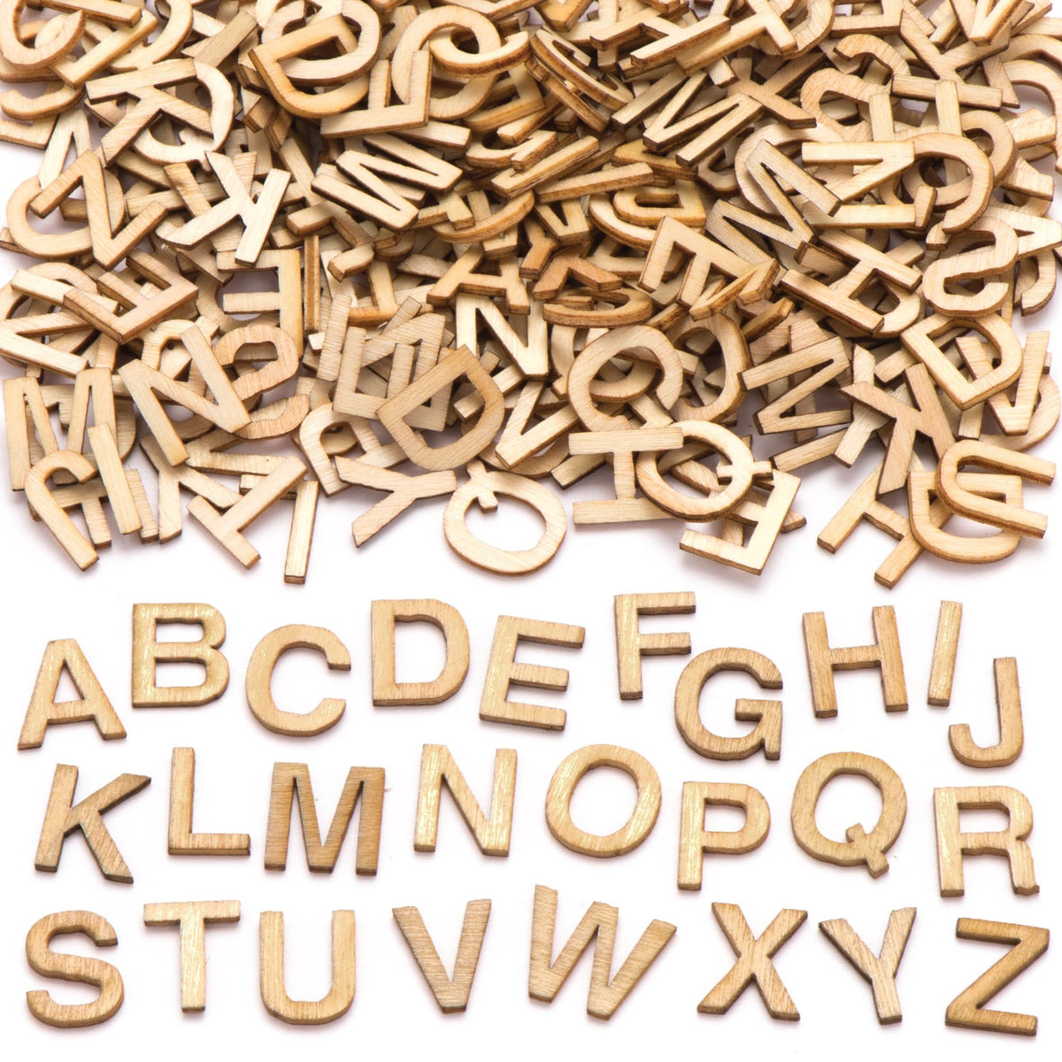 Baker Ross Mini Wooden Letters - Pack of 260 | Uppercase Alphabet | 13mm Size