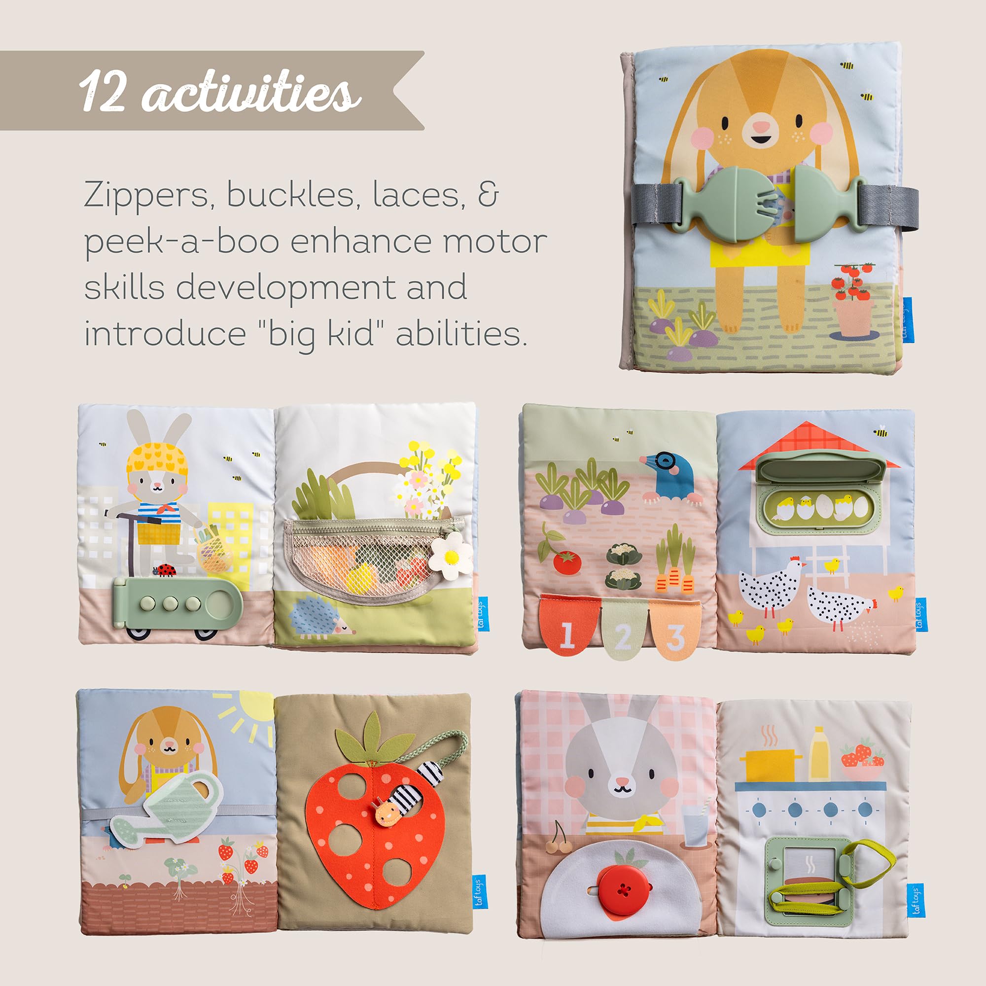 Taf Toys My First Busy Book - 12 Montessori Activities for Toddlers 18m+ 8