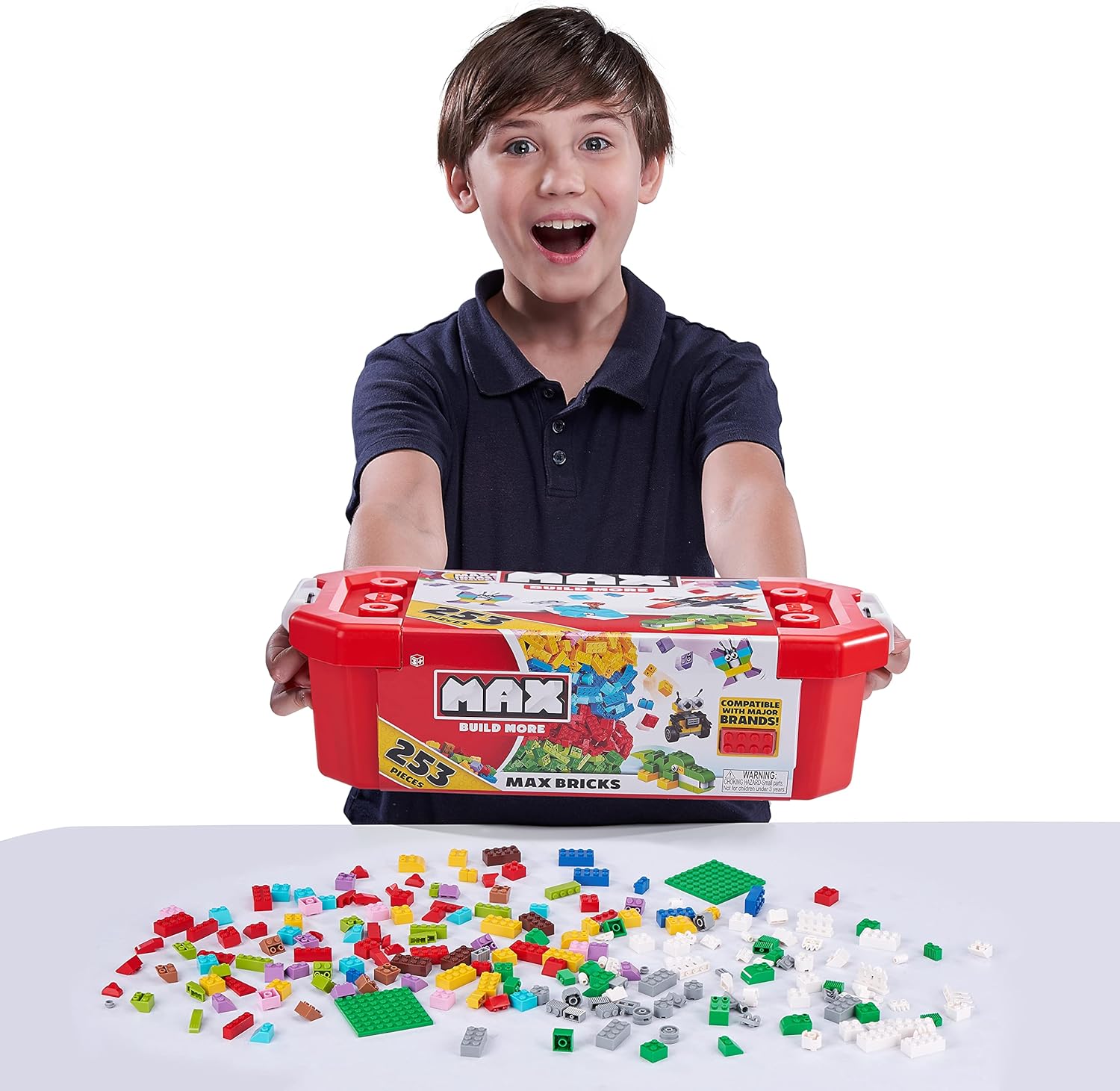 ZURU MAX Build More Building Bricks Value Set - 253 Pieces with 2 Baseplates & 8 Surprise Figurines 7