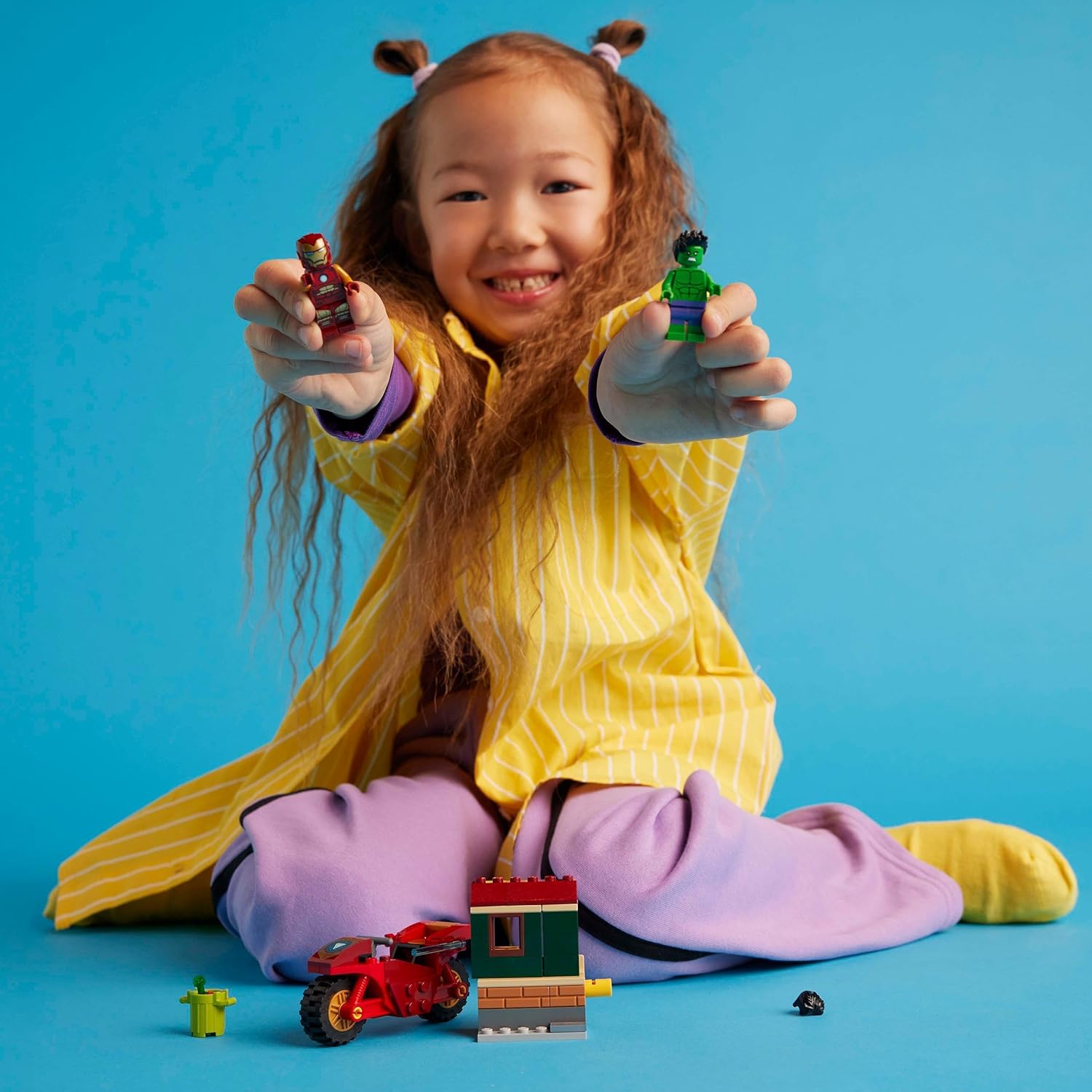 LEGO Marvel Iron Man with Bike and The Hulk - Super Hero Building Toy for Kids 4+ 6