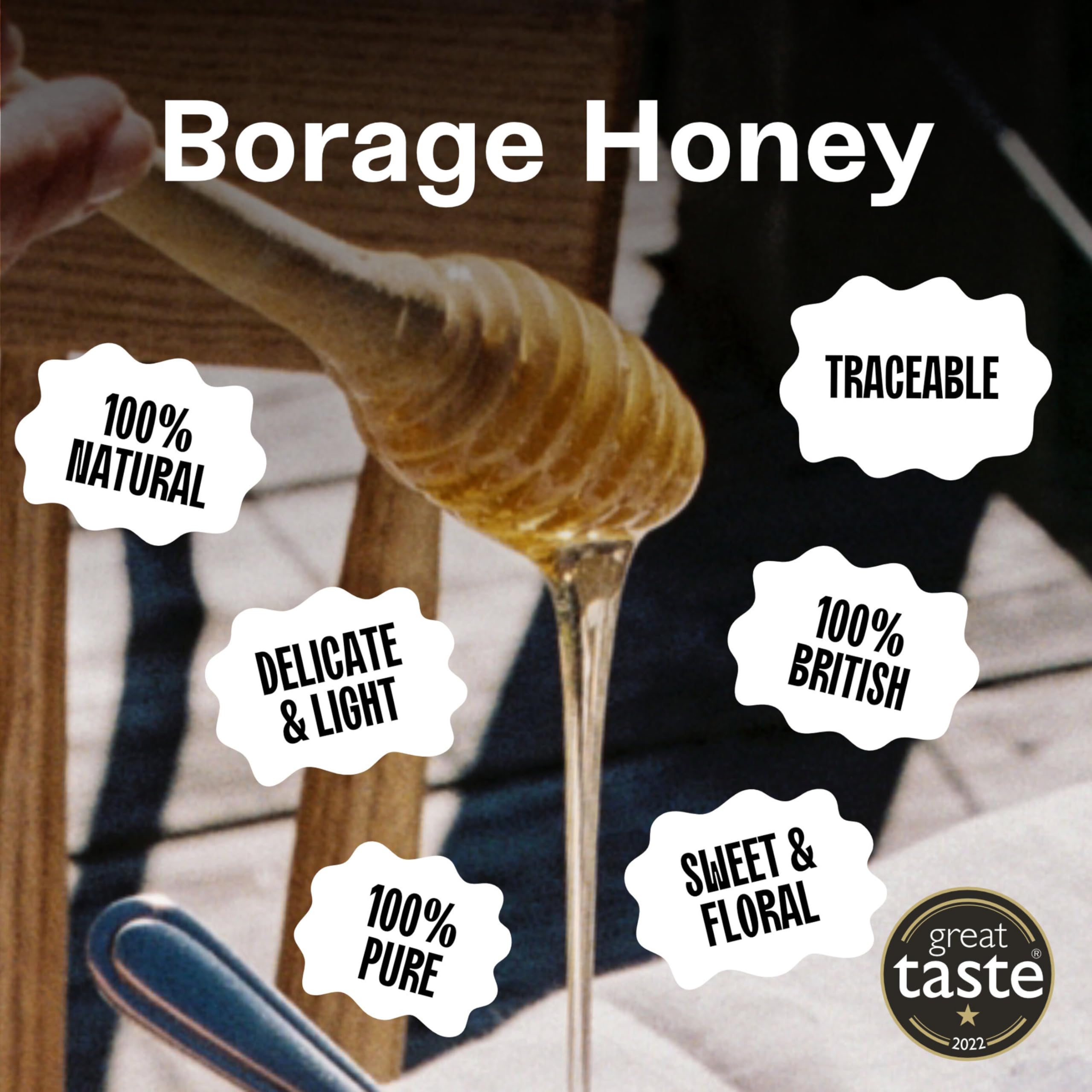 Black Bee Honey - Starflower Honey Pure British Borage Light Sweet and Floral 3