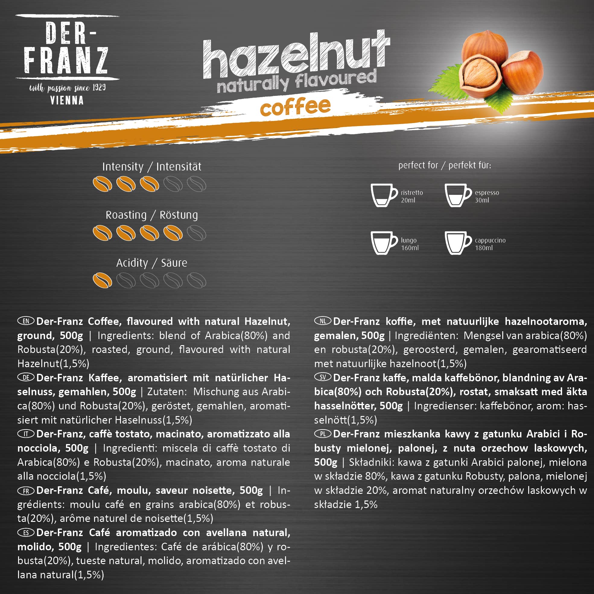 Der-Franz Kaffee Medium Roast mit natürlicher Haselnuss, gemahlen, 2 x 500 g 7