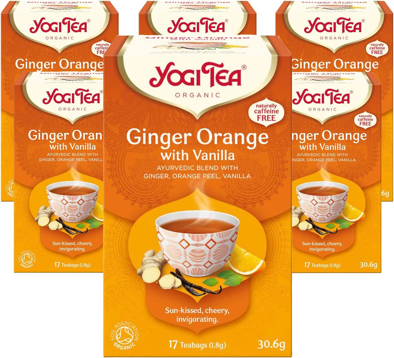 Yogi Tea - Ginger Orange with Vanilla Organic Herbal Tea, Caffeine Free, 102 Tea Bags