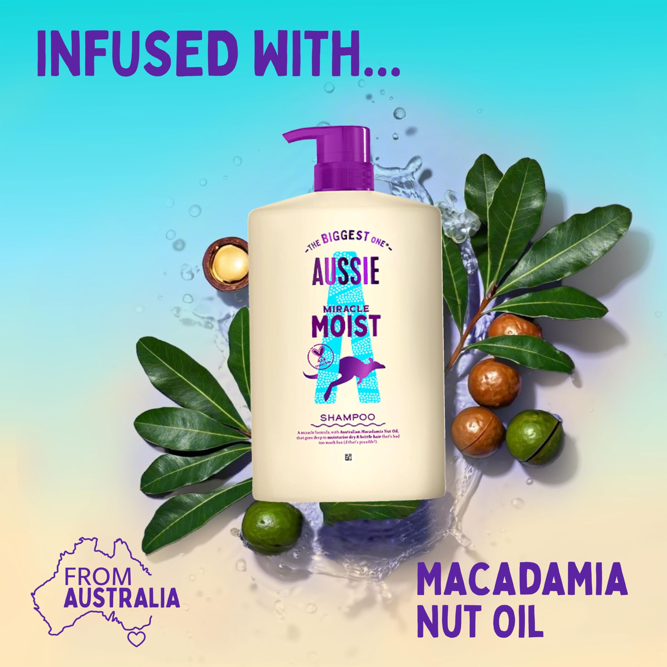 Aussie Miracle Moist Shampoo - Moisturizing Formula with Macadamia Nut Oil (1L) 7