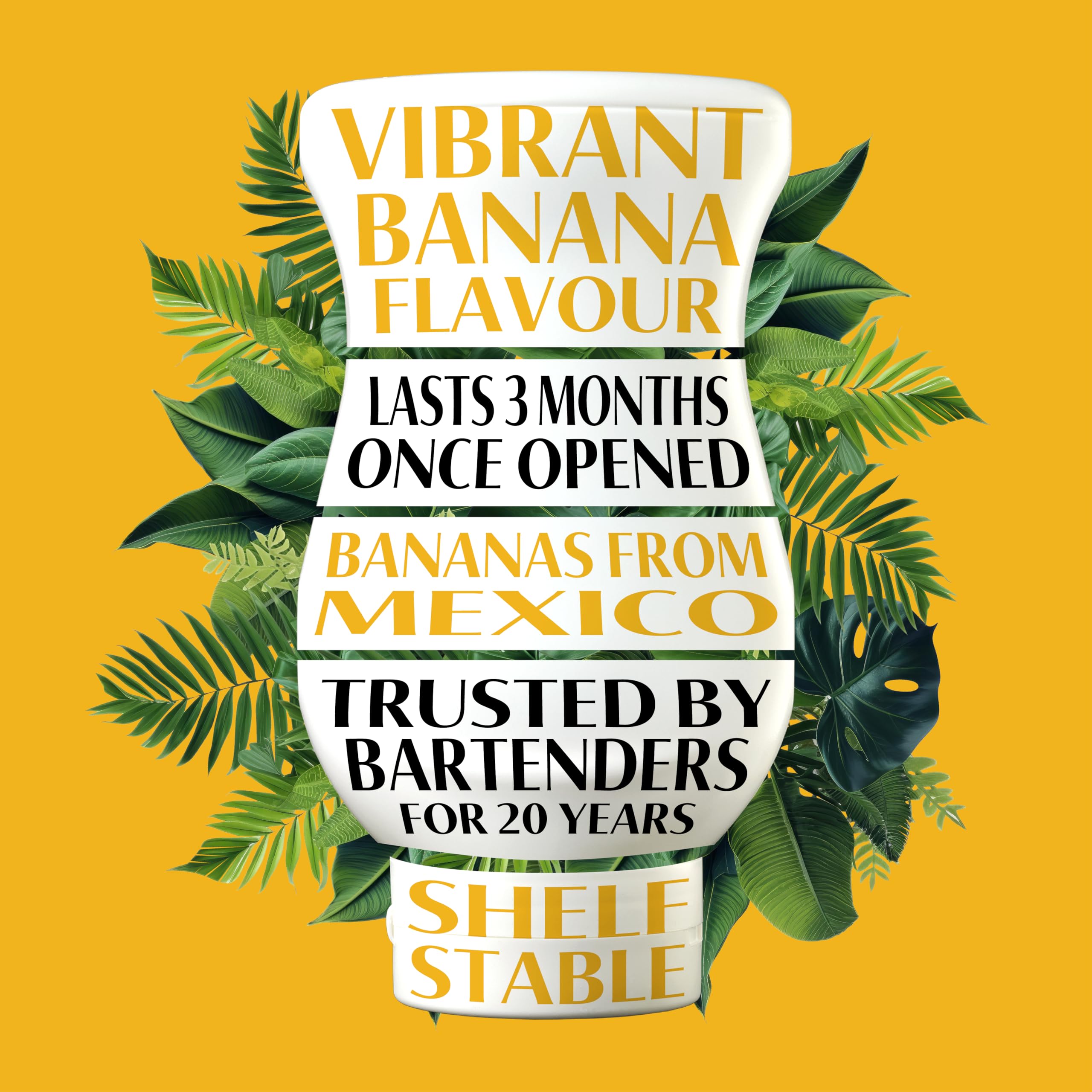 Reàl Infused Exotics Banana Puree Infused Fruit Syrup | 500 ml | Vegan, Gluten Free