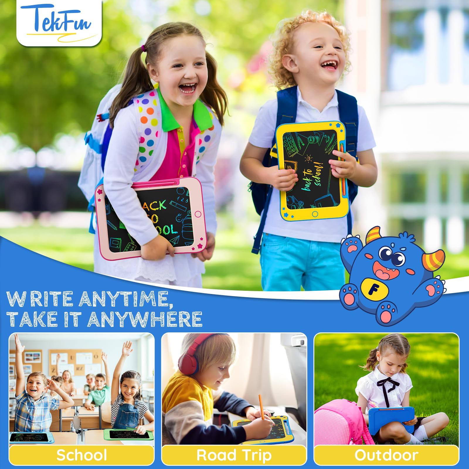 TEKFUN LCD Writing Tablet for Kids - 8.5 Inch Doodle & Draw Board for 3-8 Year Olds 6