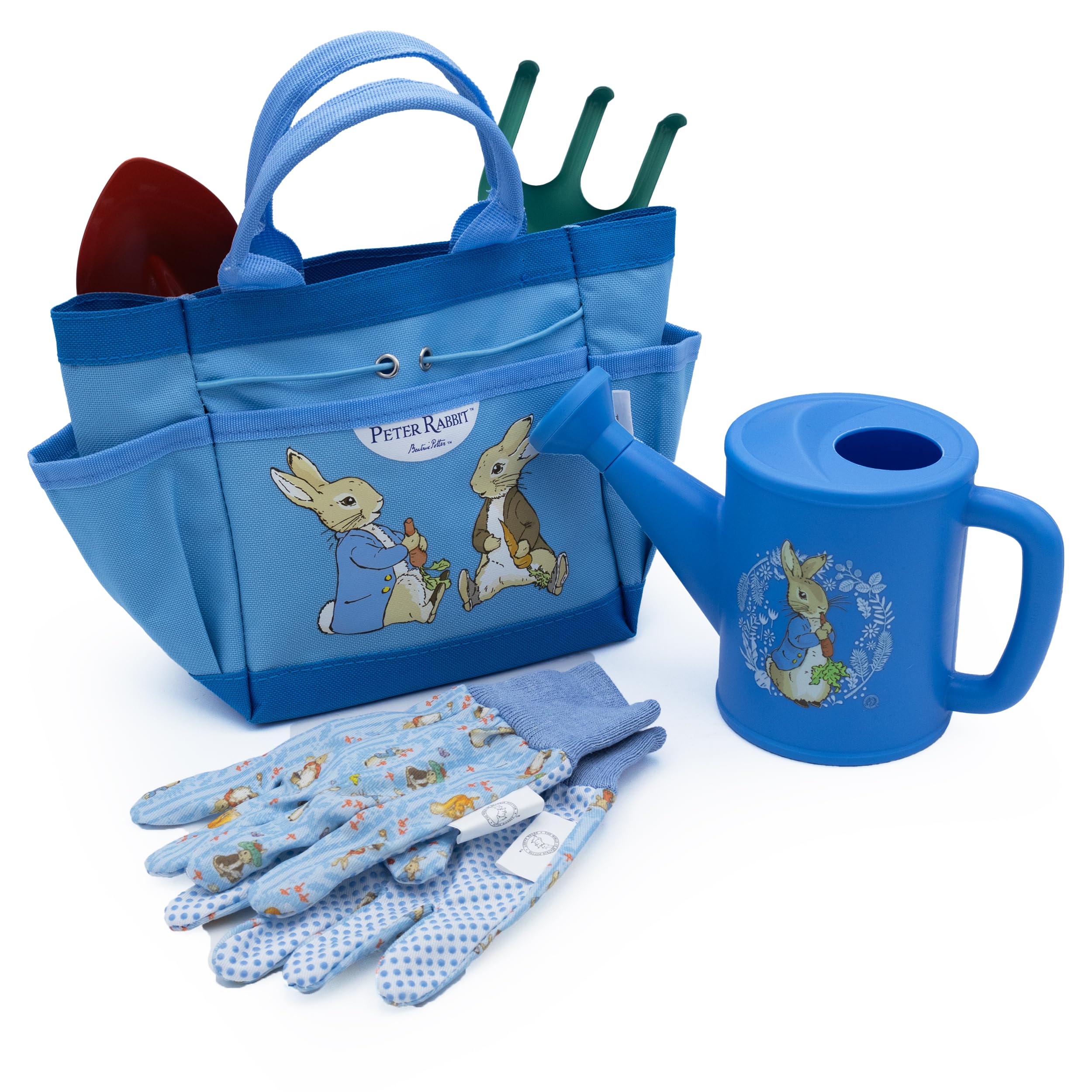 Robert Frederick Peter Rabbit Children’s Gardening Set - 5 Piece Tool Kit with Gloves & Carry Bag