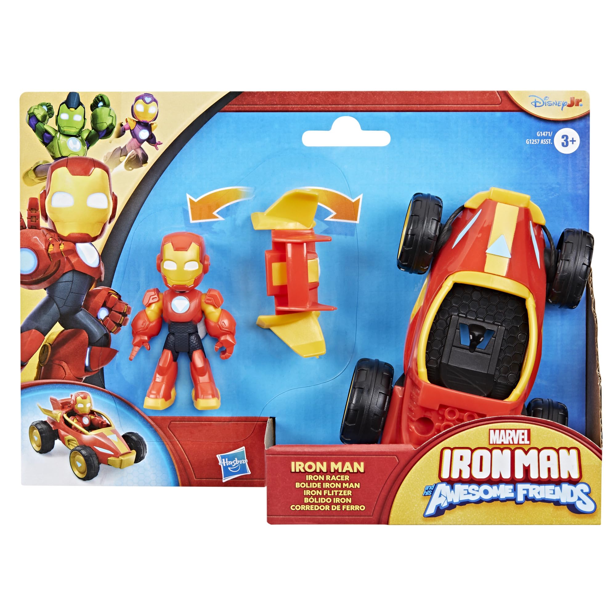 Marvel Iron Man Figure with Vehicle - Spidey and His Amazing Friends 3-Inch Action Playset 9