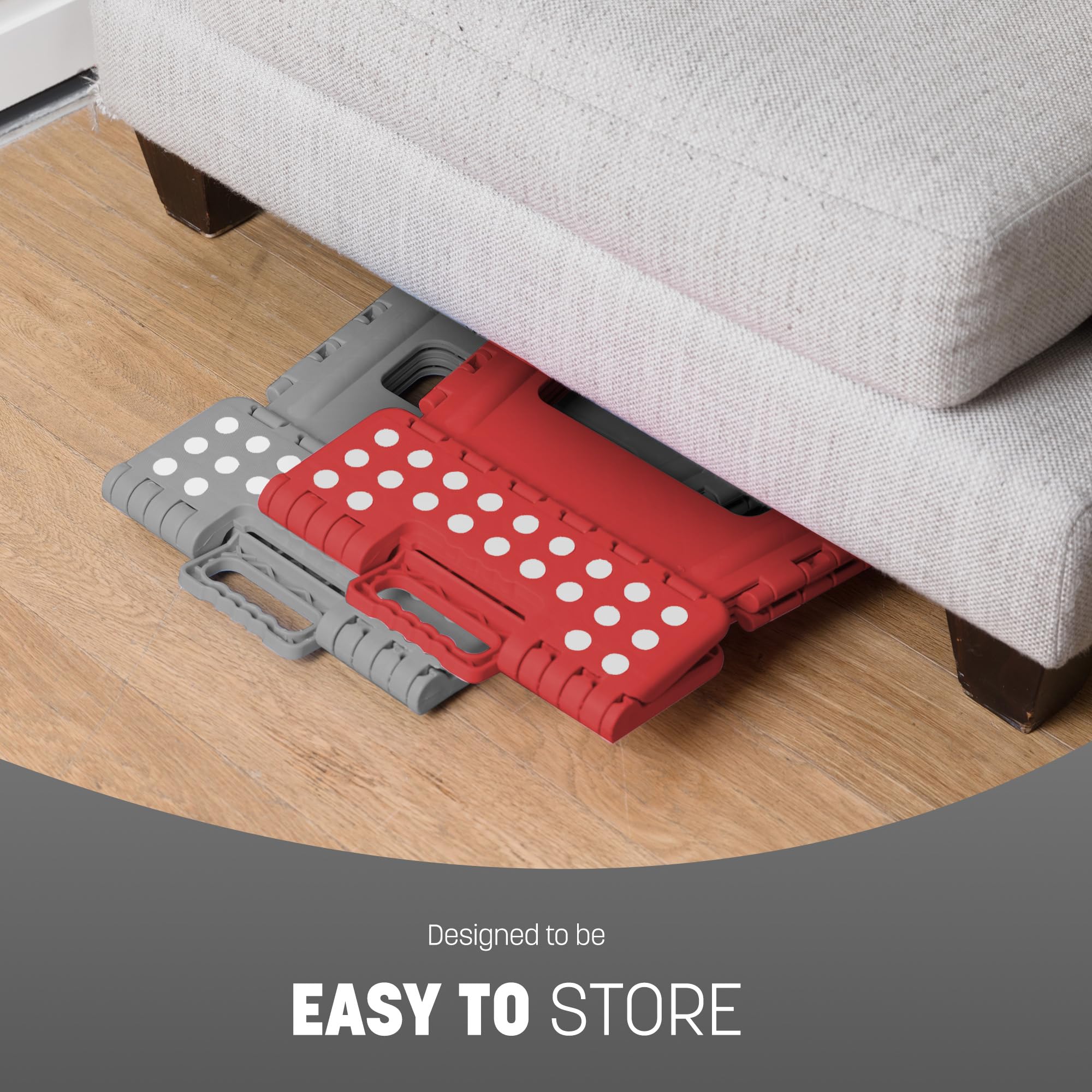 KEPLIN 9 Inch Heavy Duty Folding Step Stool | Plastic | Supports up to 150kg | Grey 5