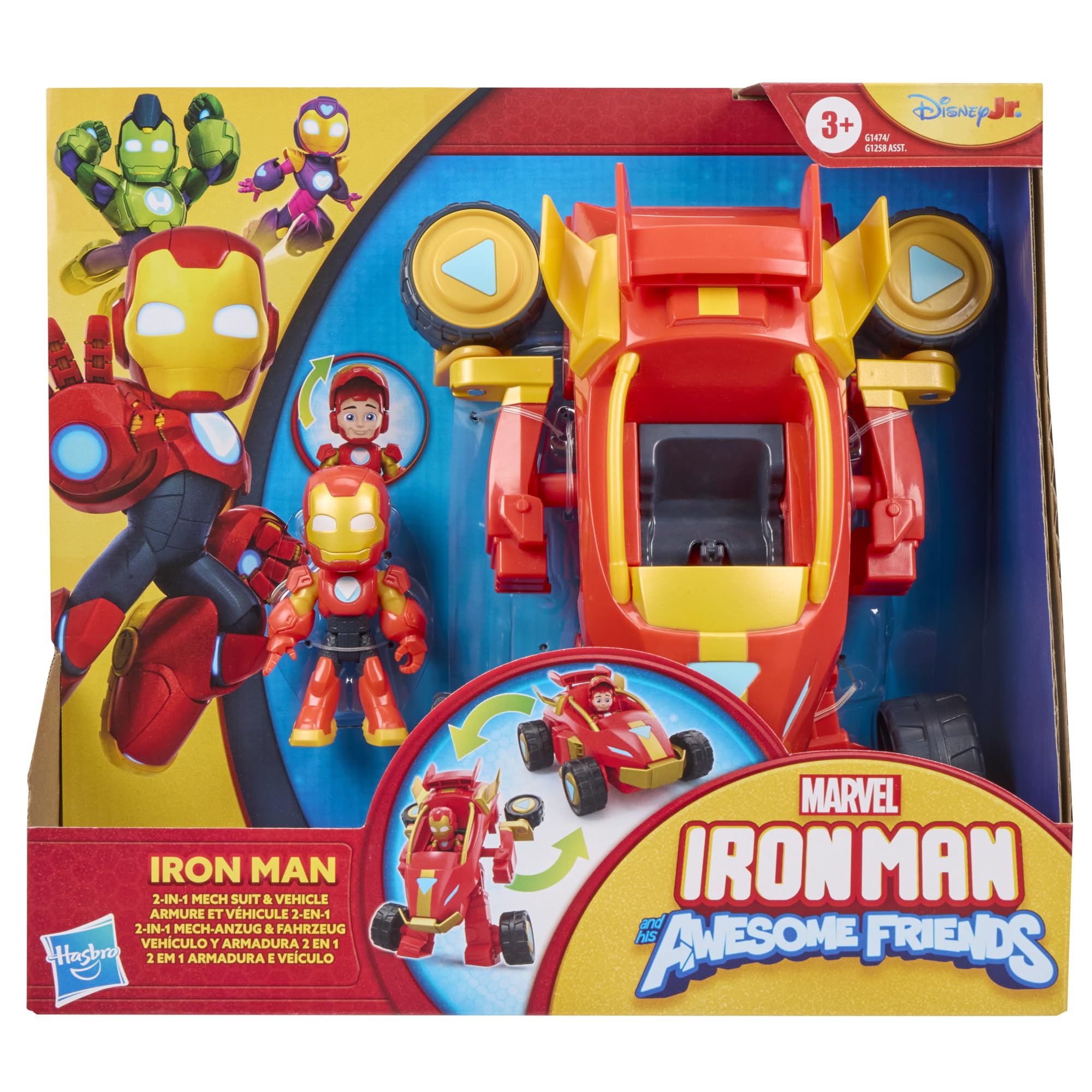 Iron Man 2-in-1 Mech Suit & Vehicle Action Figure - Ages 3+ 7
