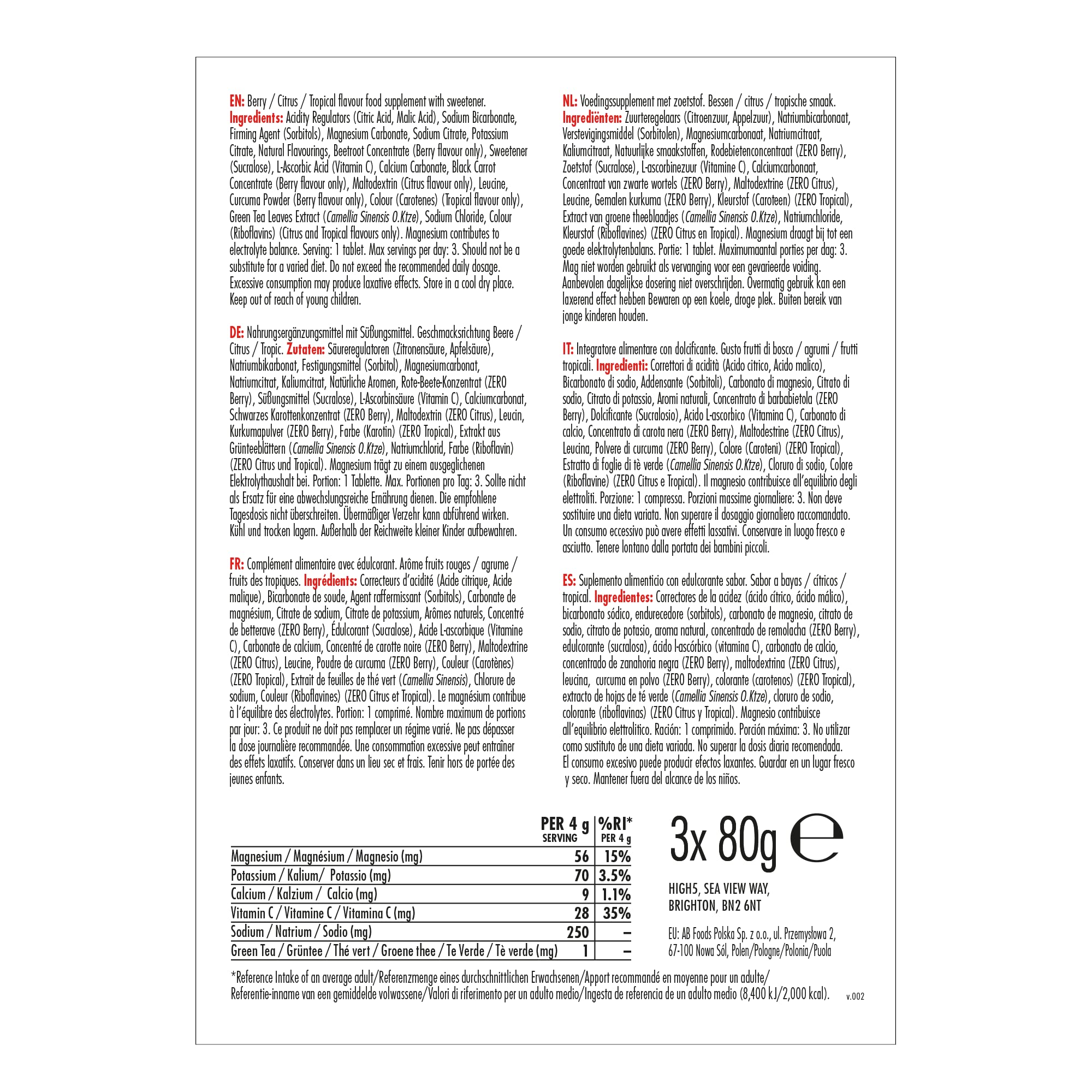 HIGH5 ZERO Electrolyte Tablets Hydration Tablets Enhanced with Vitamin C (106998018099EU2) 7