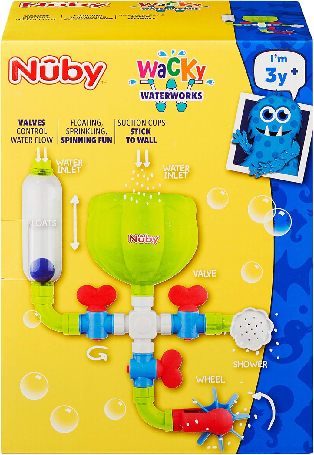 Nuby Wacky Water Works Pipes Bath Toy - Educational Bath Playset for 3 Years and Over 7