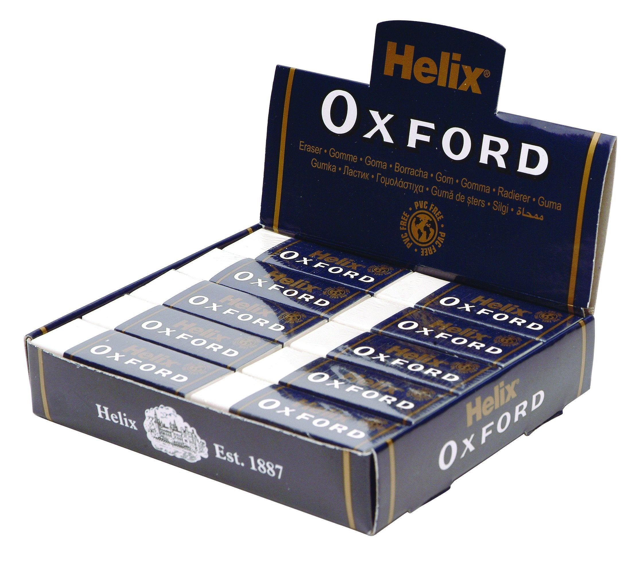 Helix Oxford Large Cube Erasers - Bulk Pack of 20 | PVC, Latex & Phthalate Free